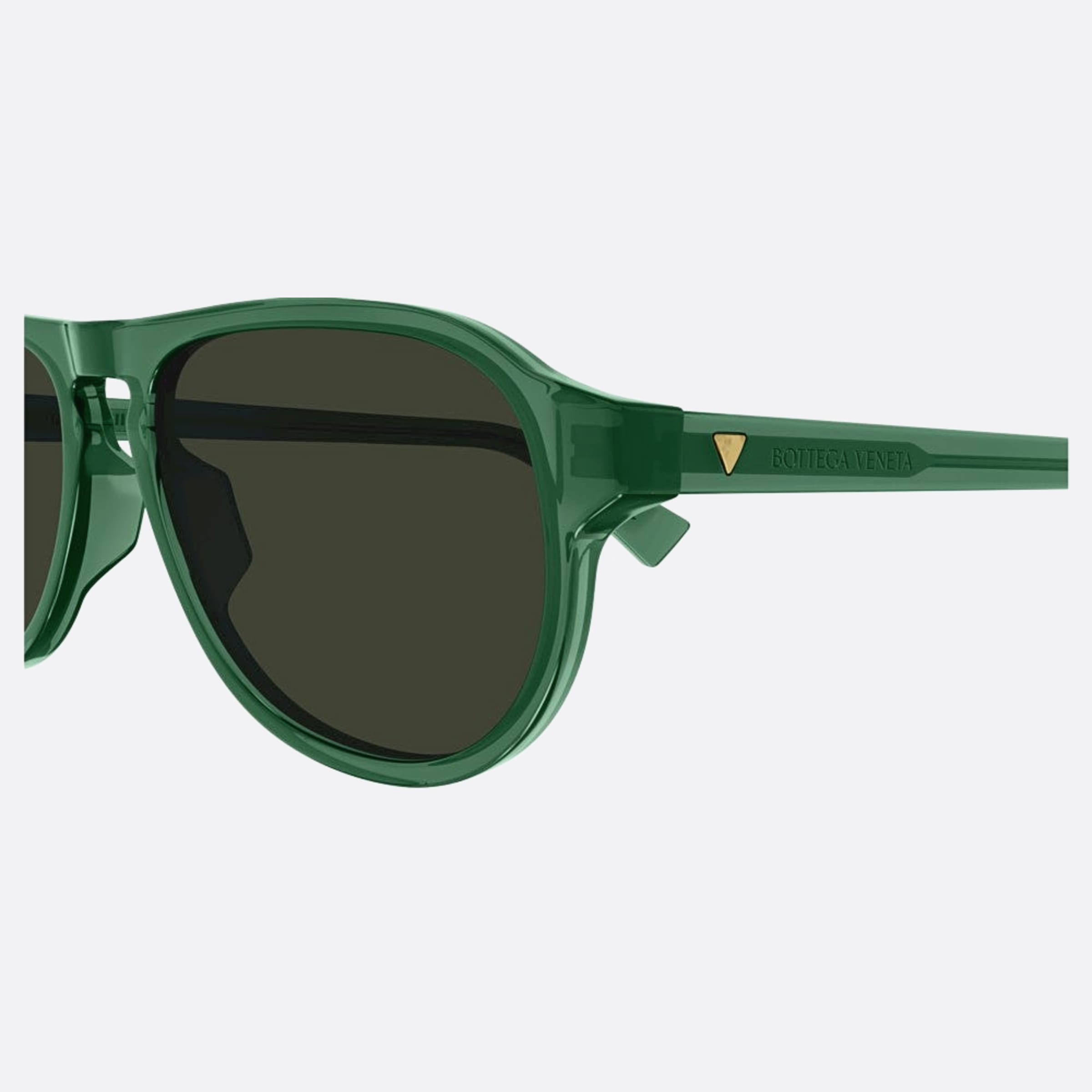 Bottega 55mm Veneta Green Oval Man Sunglasses - Detail View