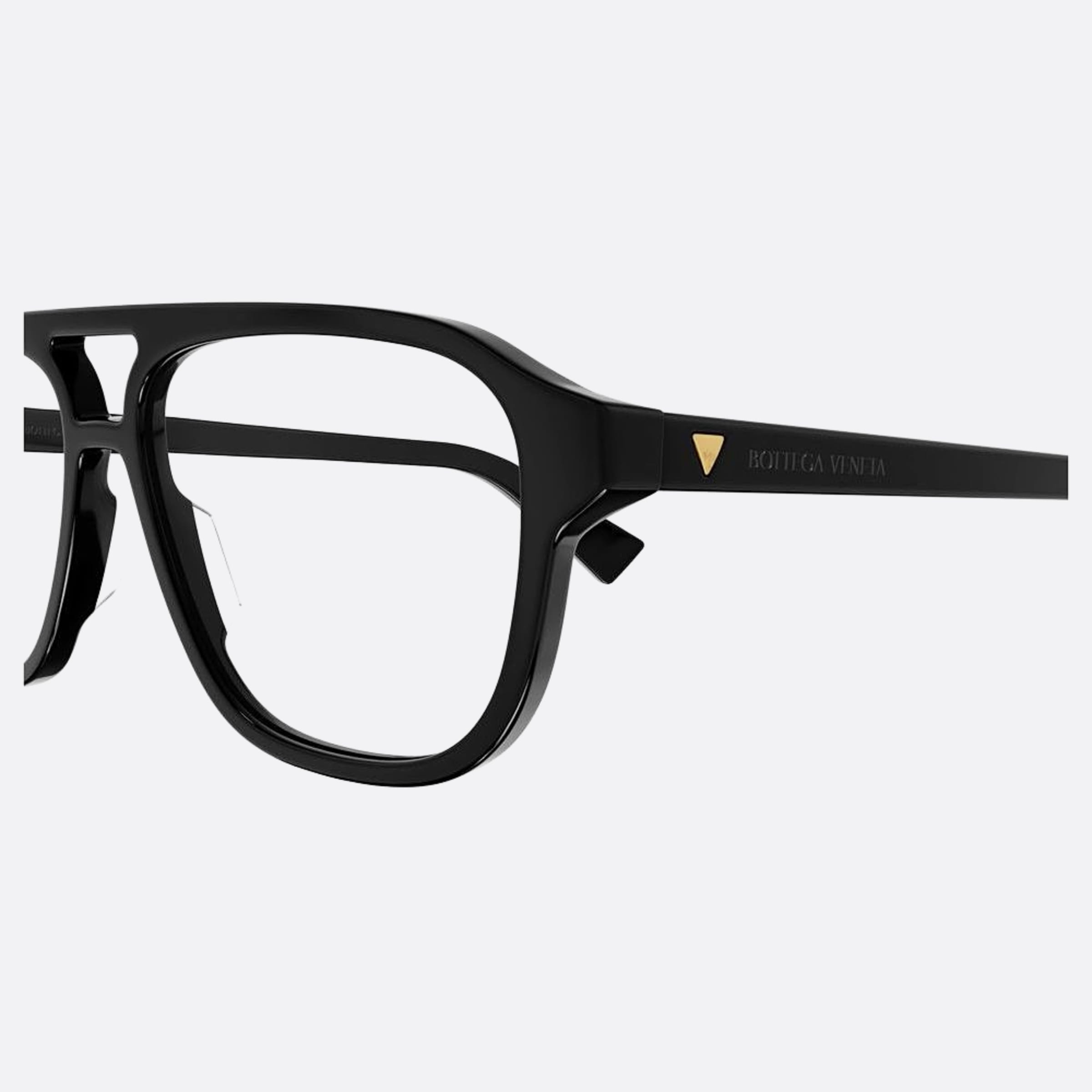 Bottega 56mm Veneta Black Pilot Man Eyeglasses - Detail View