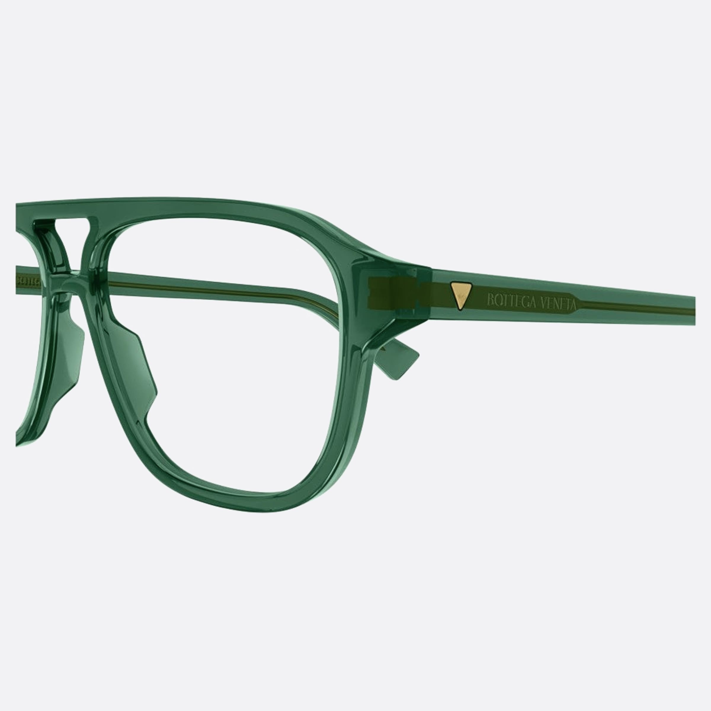Bottega 56mm Veneta Green Pilot Man Eyeglasses - Detail View