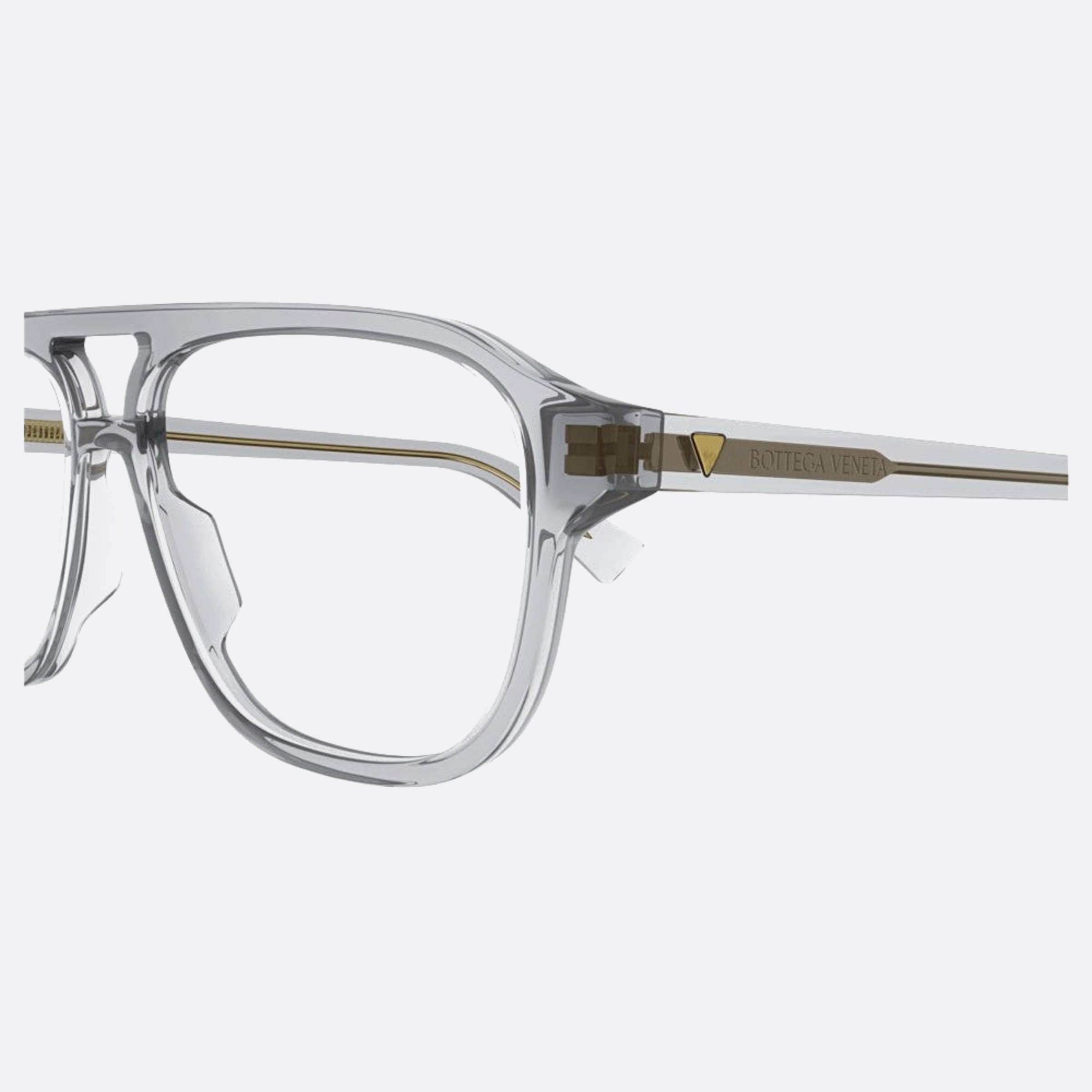 Bottega 56mm Veneta Grey Pilot Man Eyeglasses - Detail View