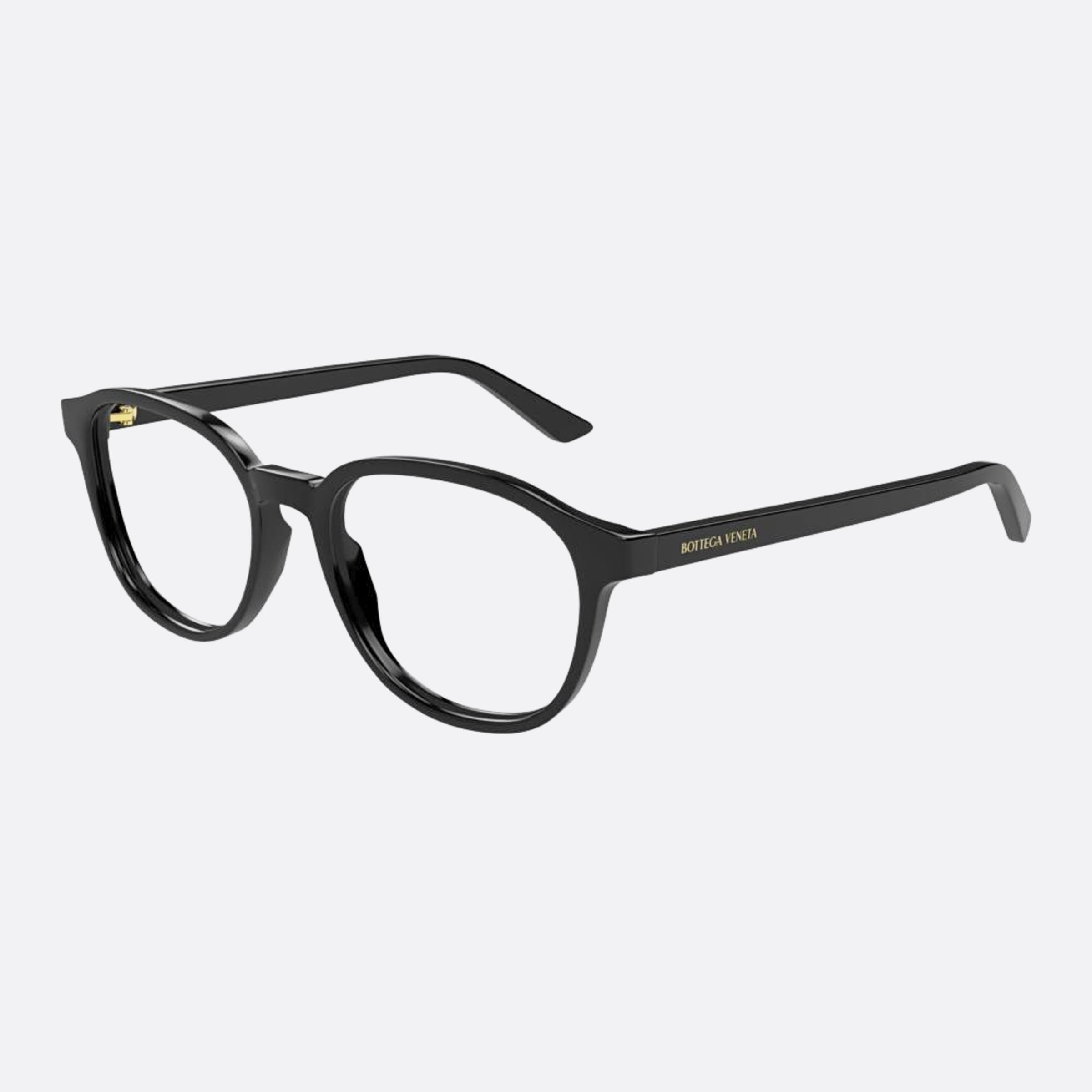 Bottega 52mm Veneta Black Round Man Eyeglasses - Side View