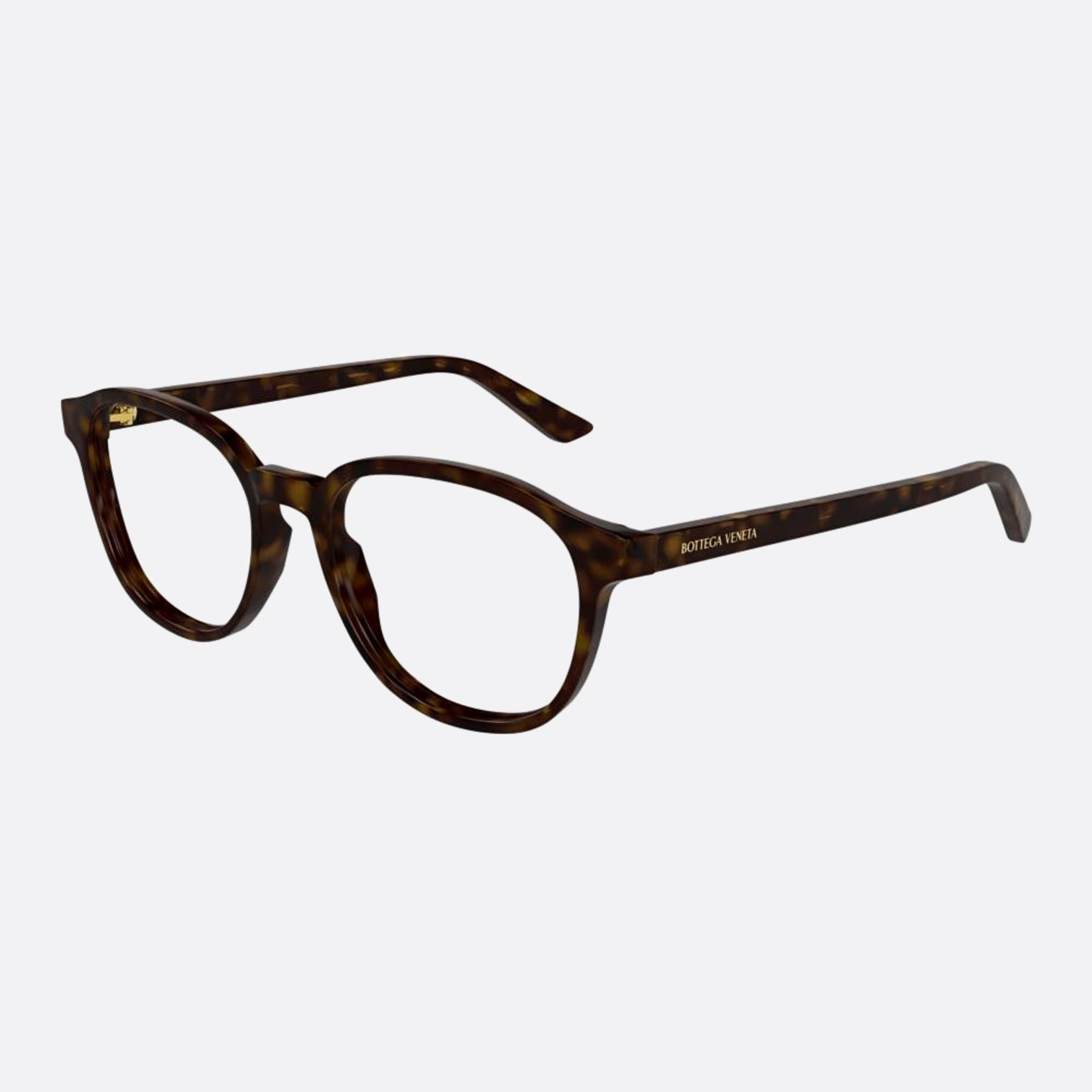 Bottega 52mm Veneta Havana Round Man Eyeglasses - Side View