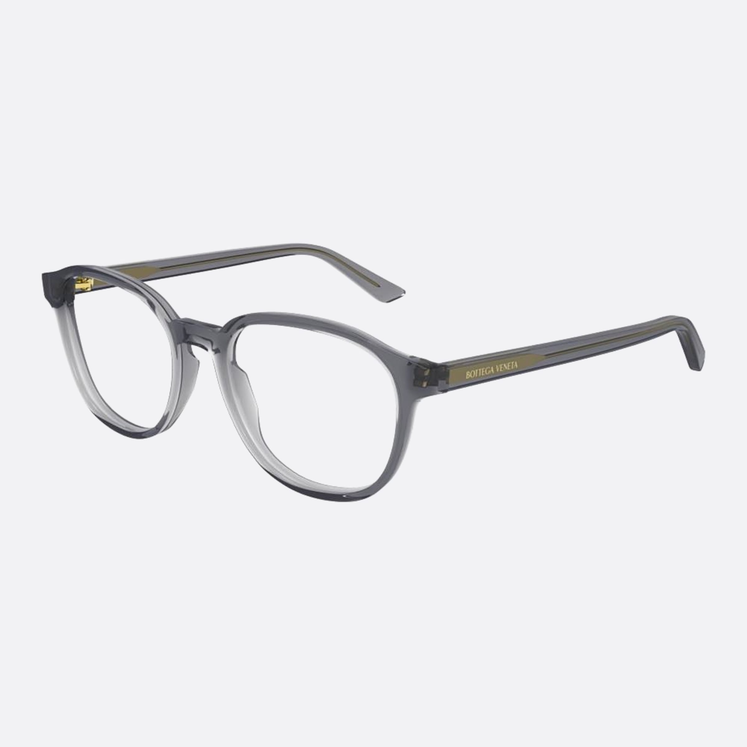 Bottega 52mm Veneta Grey Round Man Eyeglasses - Side View