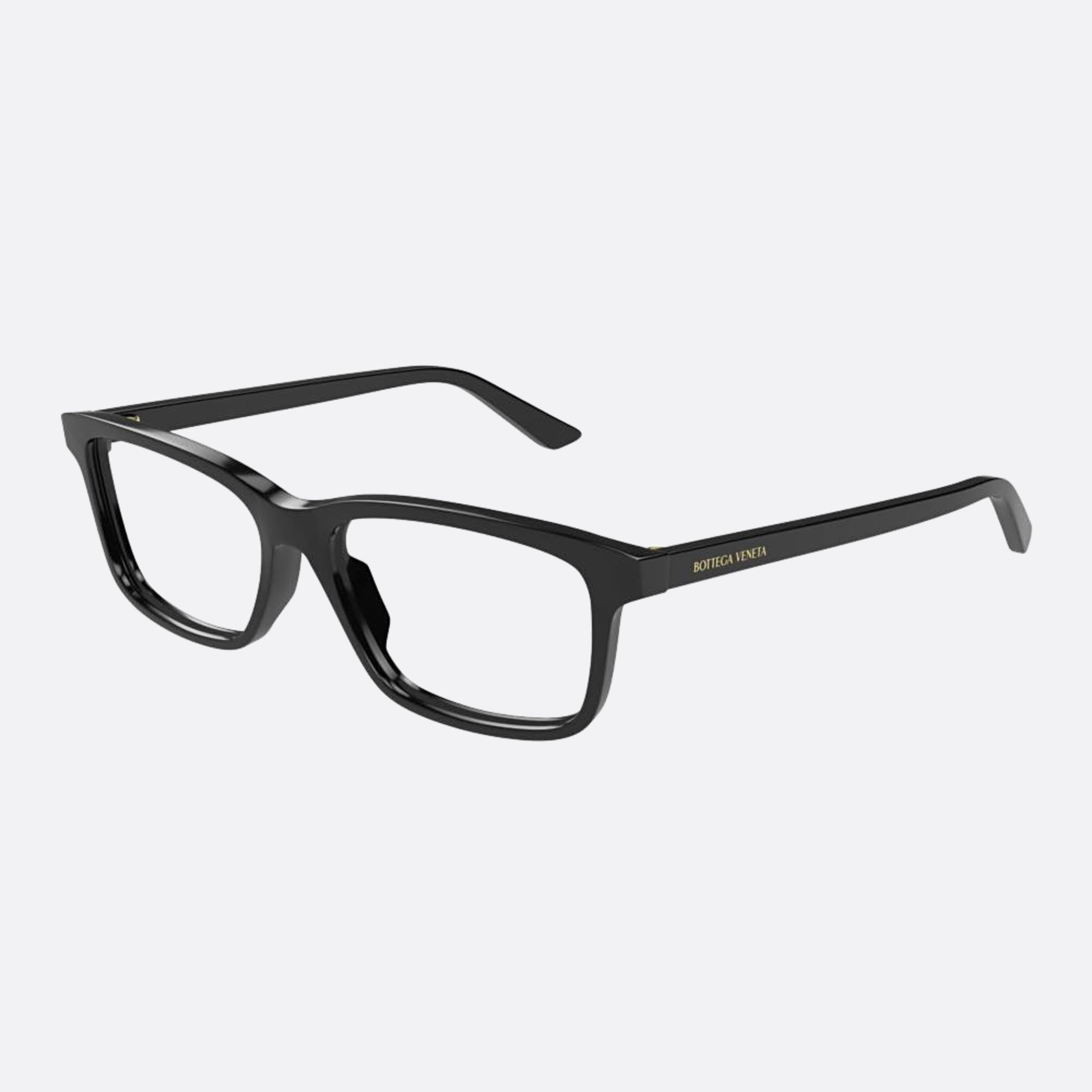 Bottega 55mm Veneta Black Squared Men Eyeglasses - Side View
