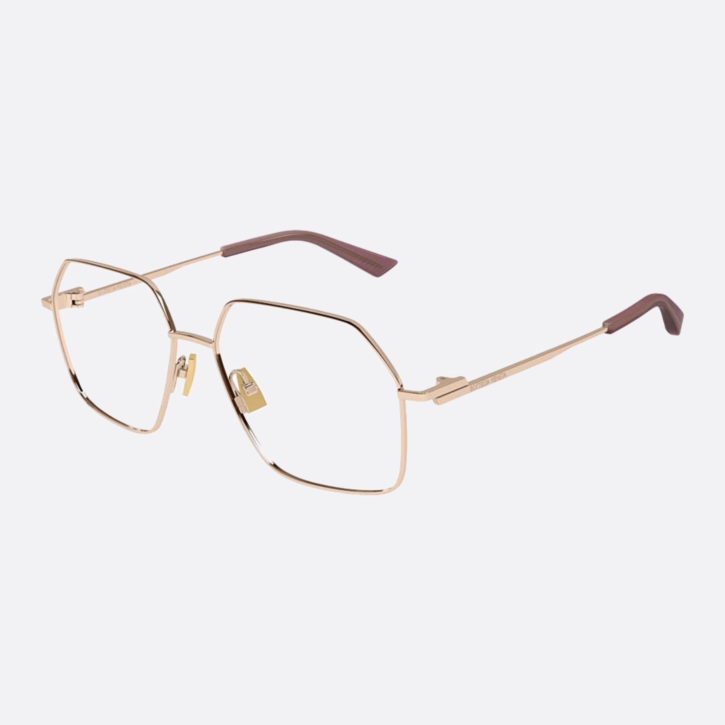 Bottega 55mm Veneta Rgd Rose Gold Geometric Woman Eyeglasses - Side View