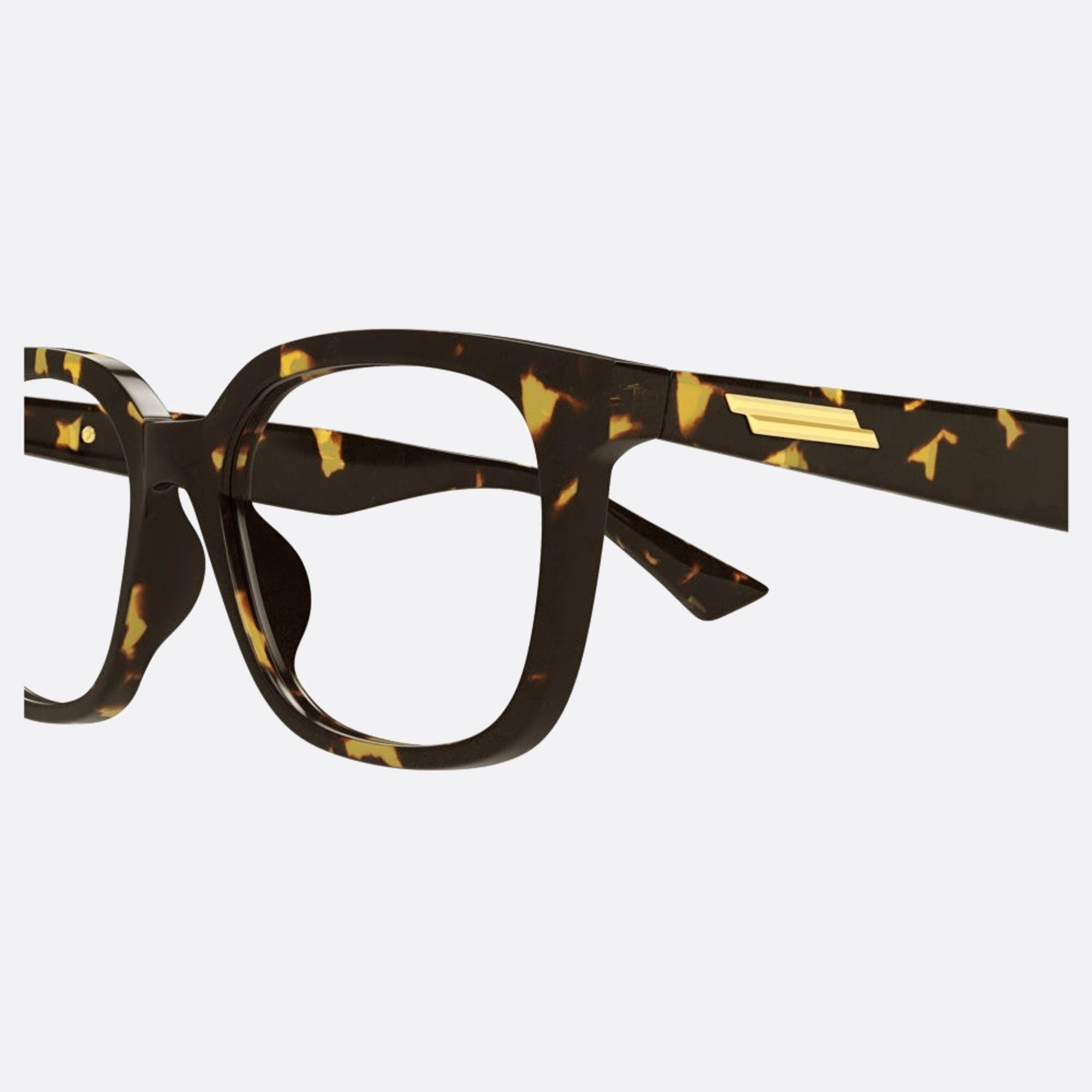 Bottega 52mm Veneta Havana Squared Unisex Eyeglasses - Detail View