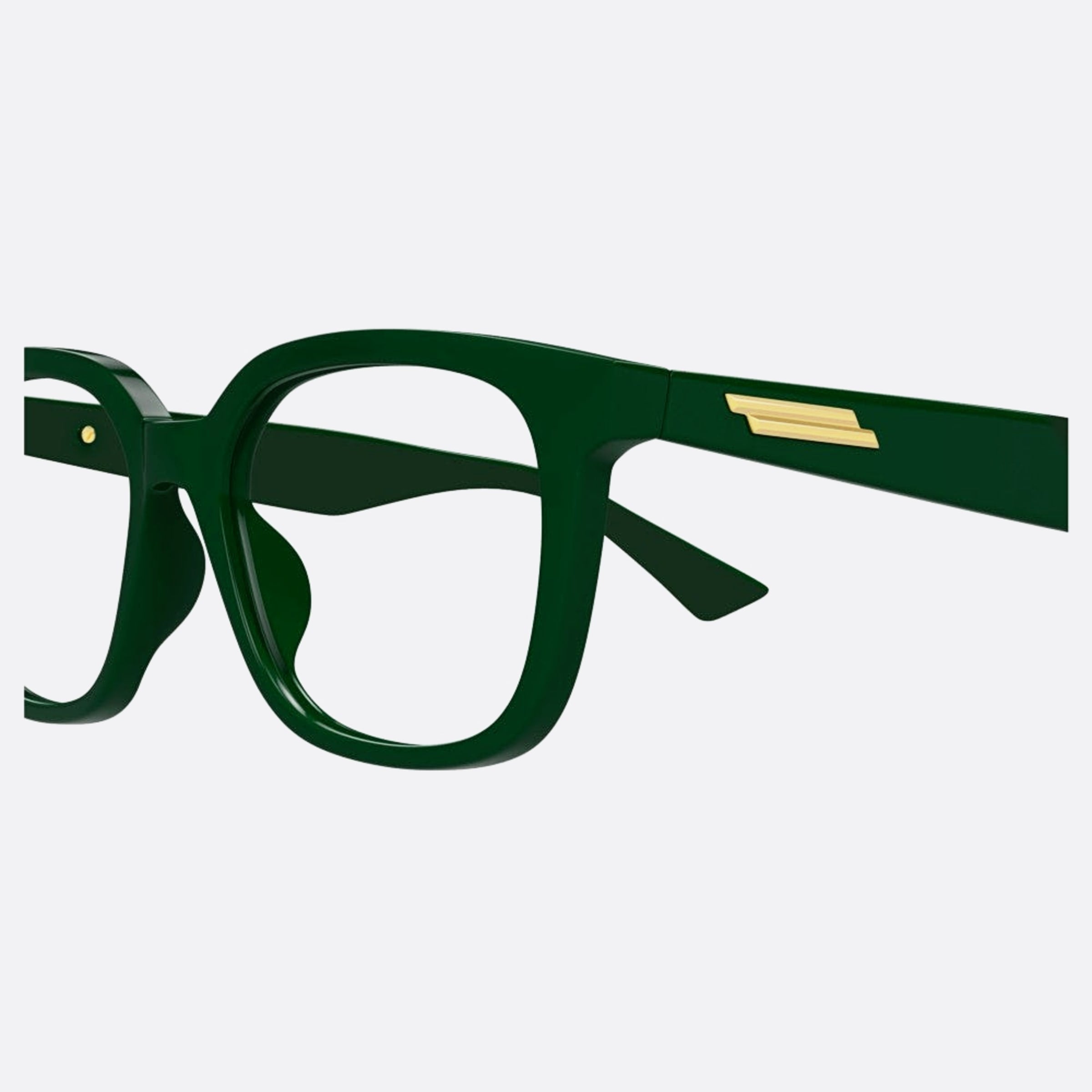 Bottega 52mm Veneta Green Squared Unisex Eyeglasses - Detail View