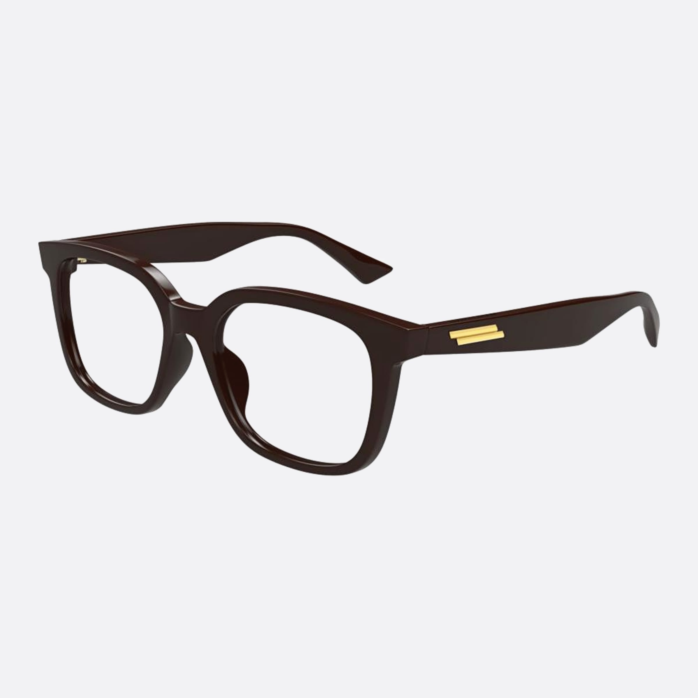 Bottega 52mm Veneta Brown Squared Unisex Eyeglasses - Side View