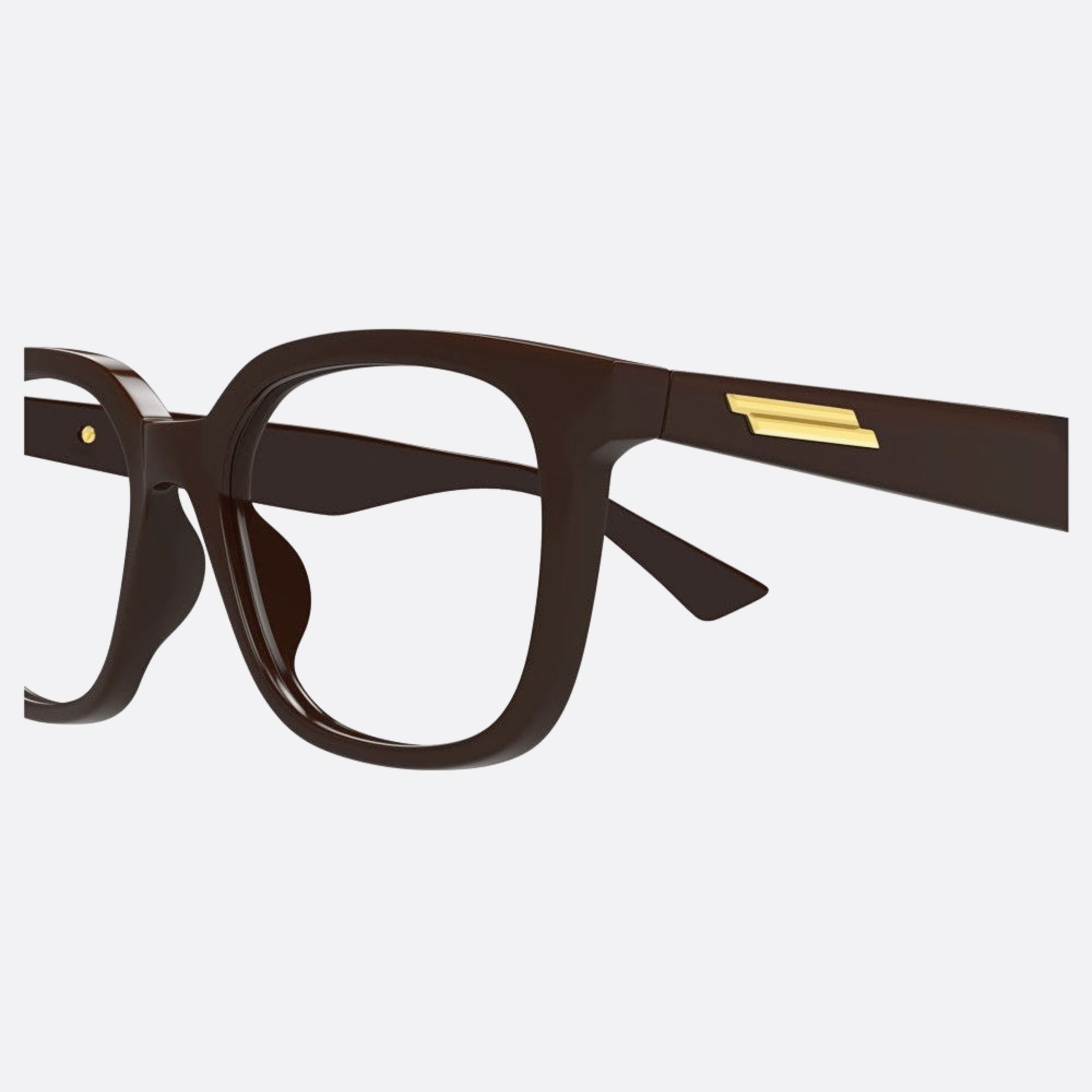 Bottega 52mm Veneta Brown Squared Unisex Eyeglasses - Detail View