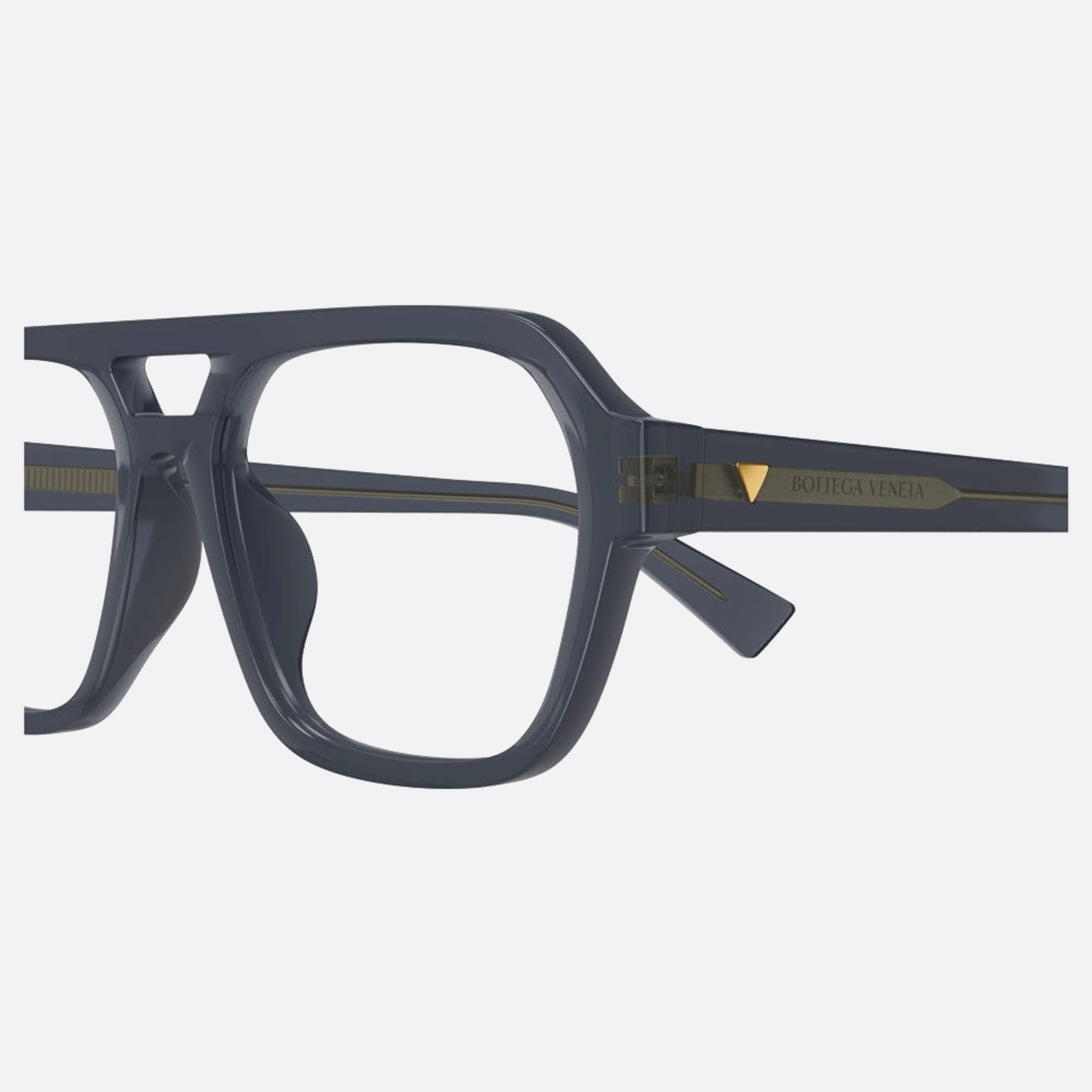 Bottega 55mm Veneta Grey Pilot Men Eyeglasses - Detail View