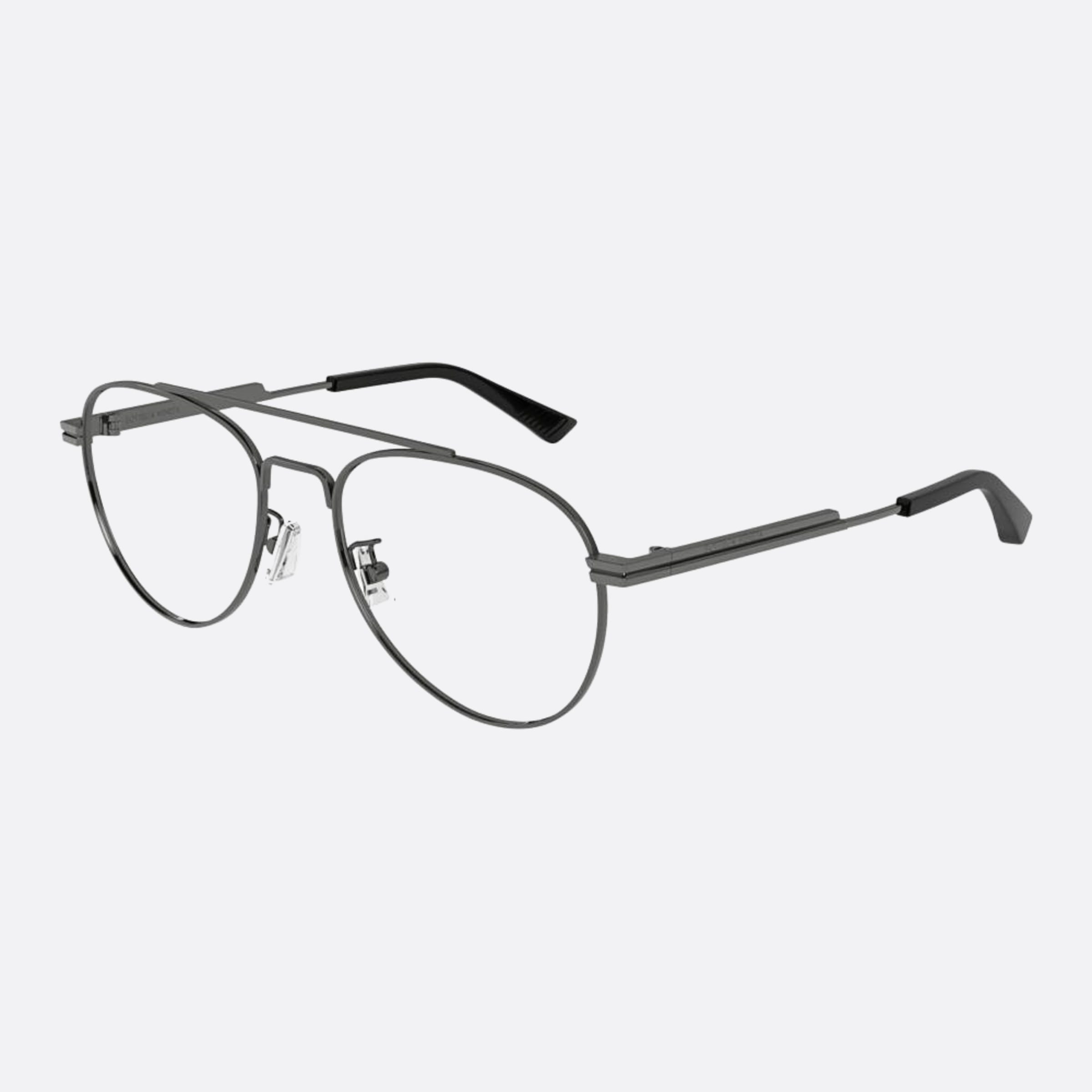 Bottega 54mm Veneta Ruthenium Pilot Unisex Eyeglasses - Side View