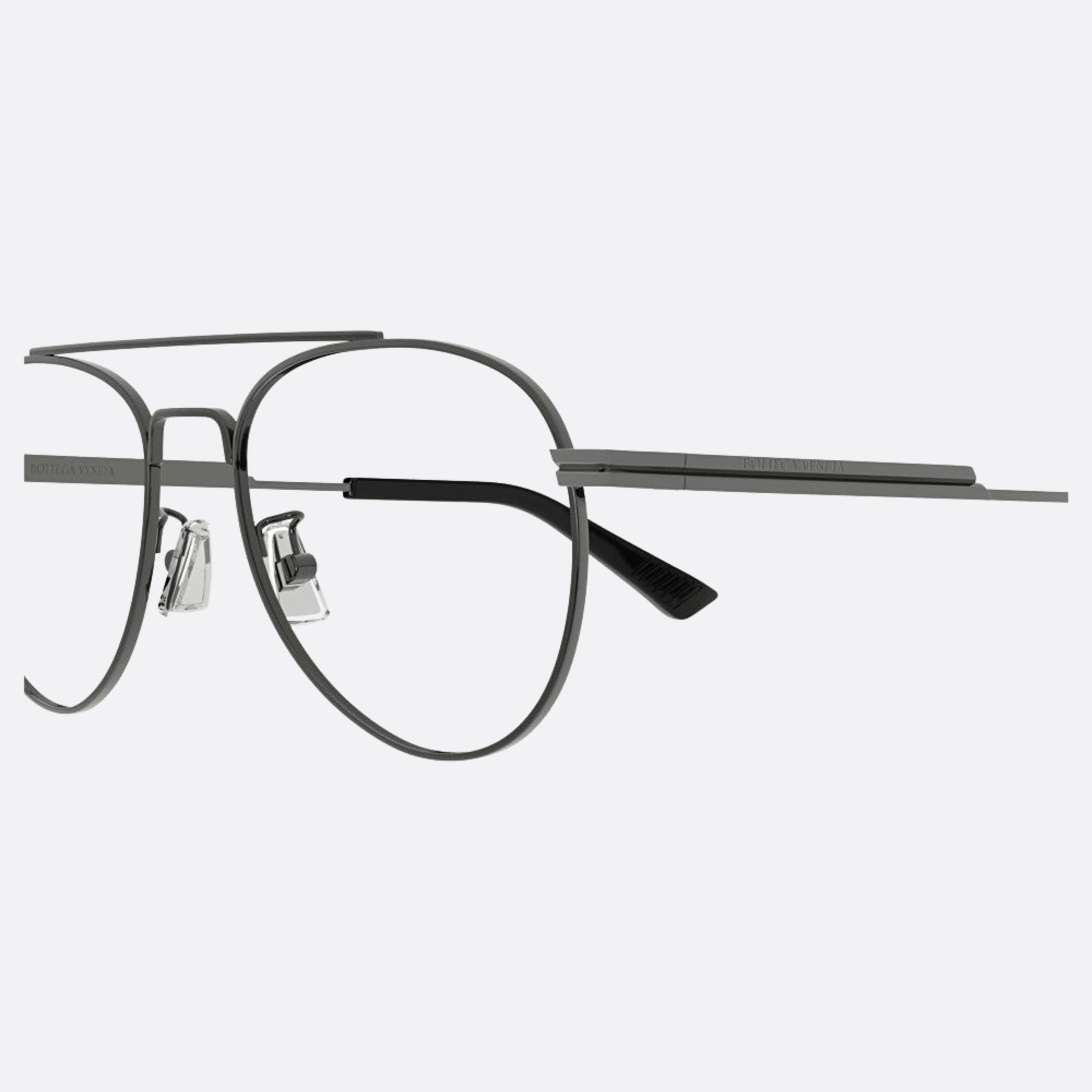 Bottega 54mm Veneta Ruthenium Pilot Unisex Eyeglasses - Detail View