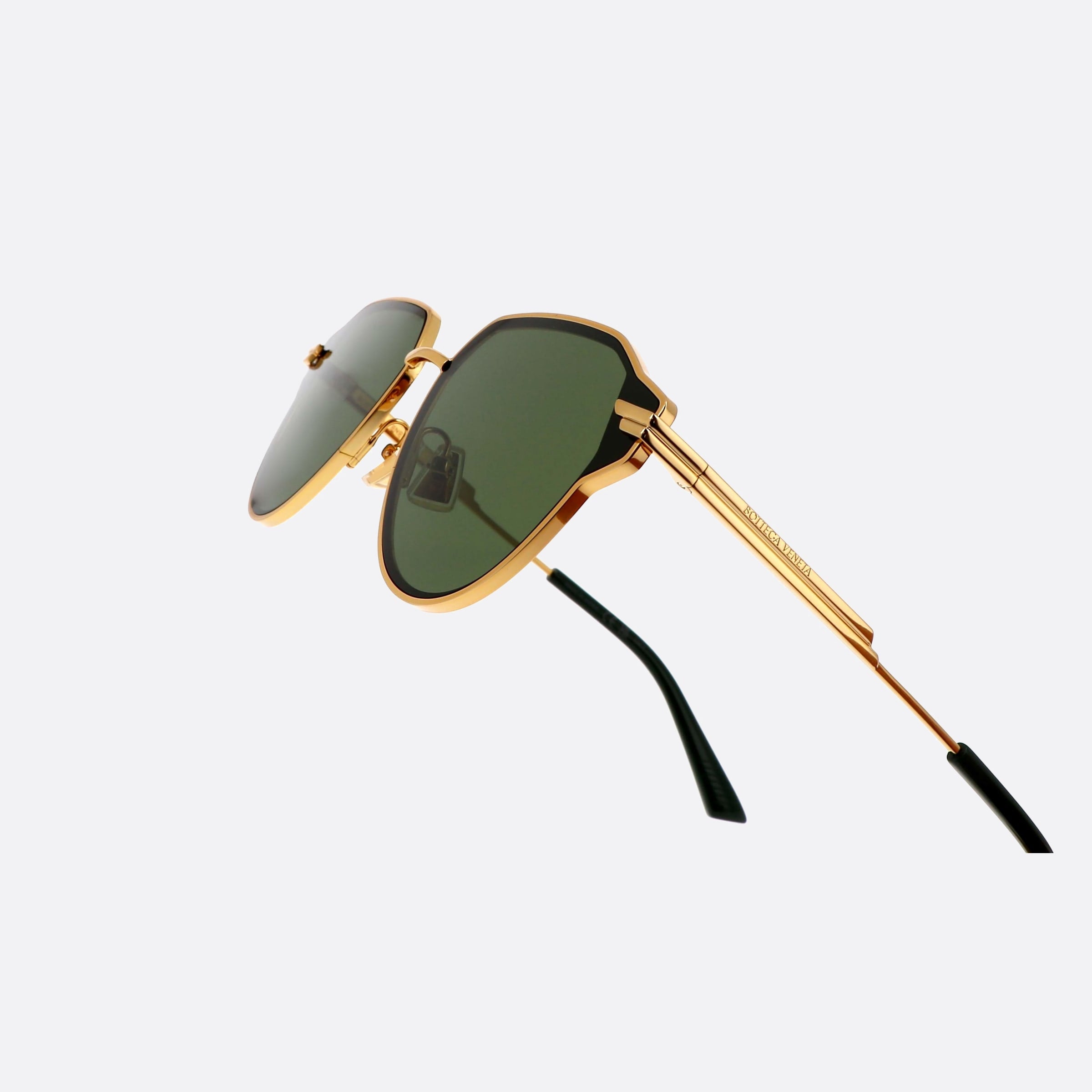 Bottega 63mm Veneta Minimalist Gold Pantos Unisex Sunglasses - Lifestyle Shot