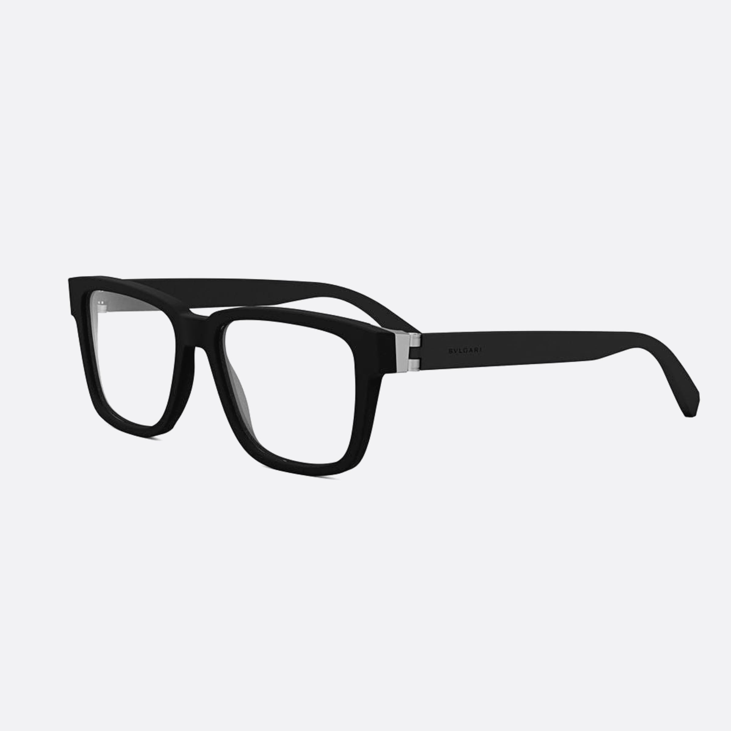 Bvlgari 54mm Aluminium Black Rectangle Men Eyeglasses - Side View