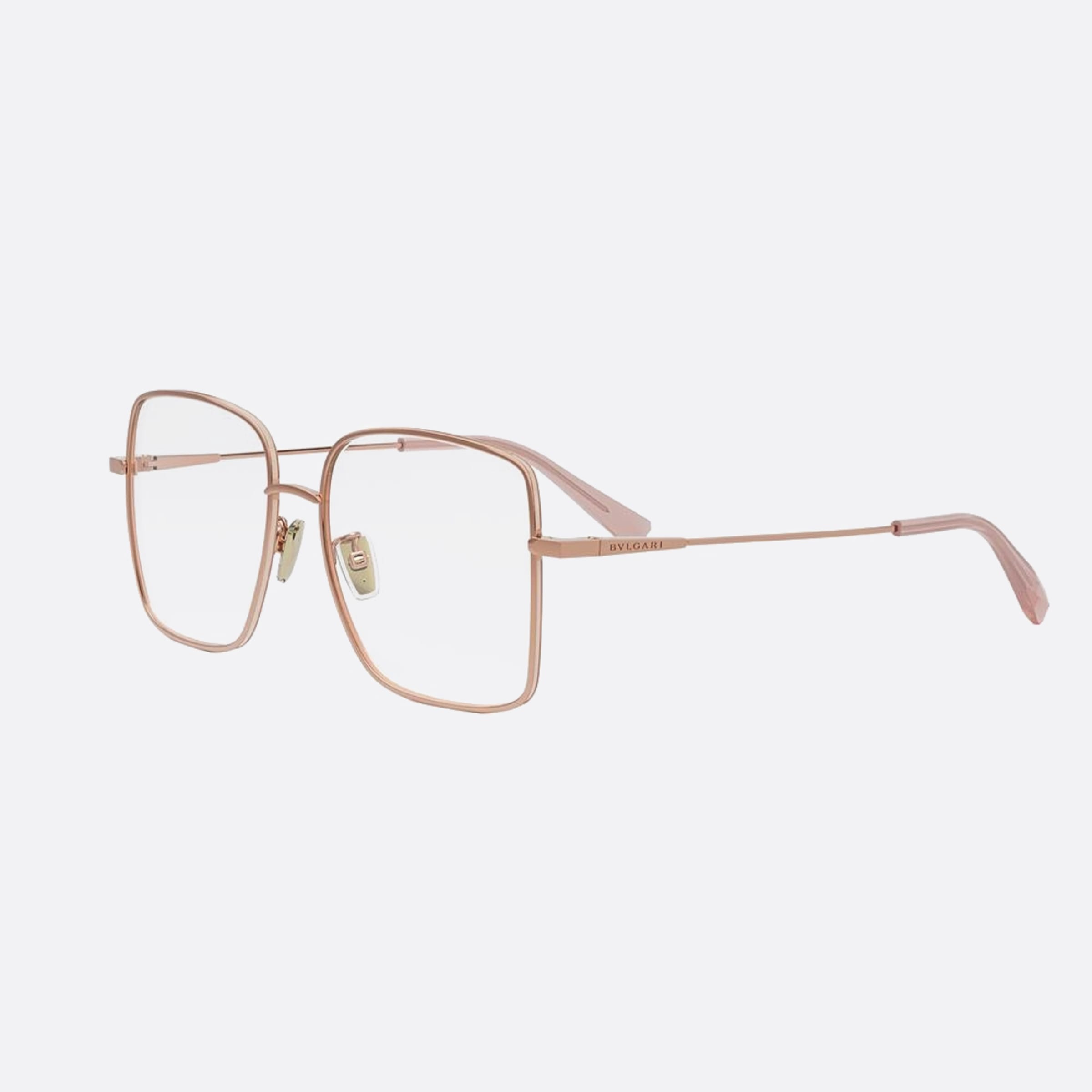 Bvlgari 54mm Zero1 Pink Squared Women Eyeglasses - Side View