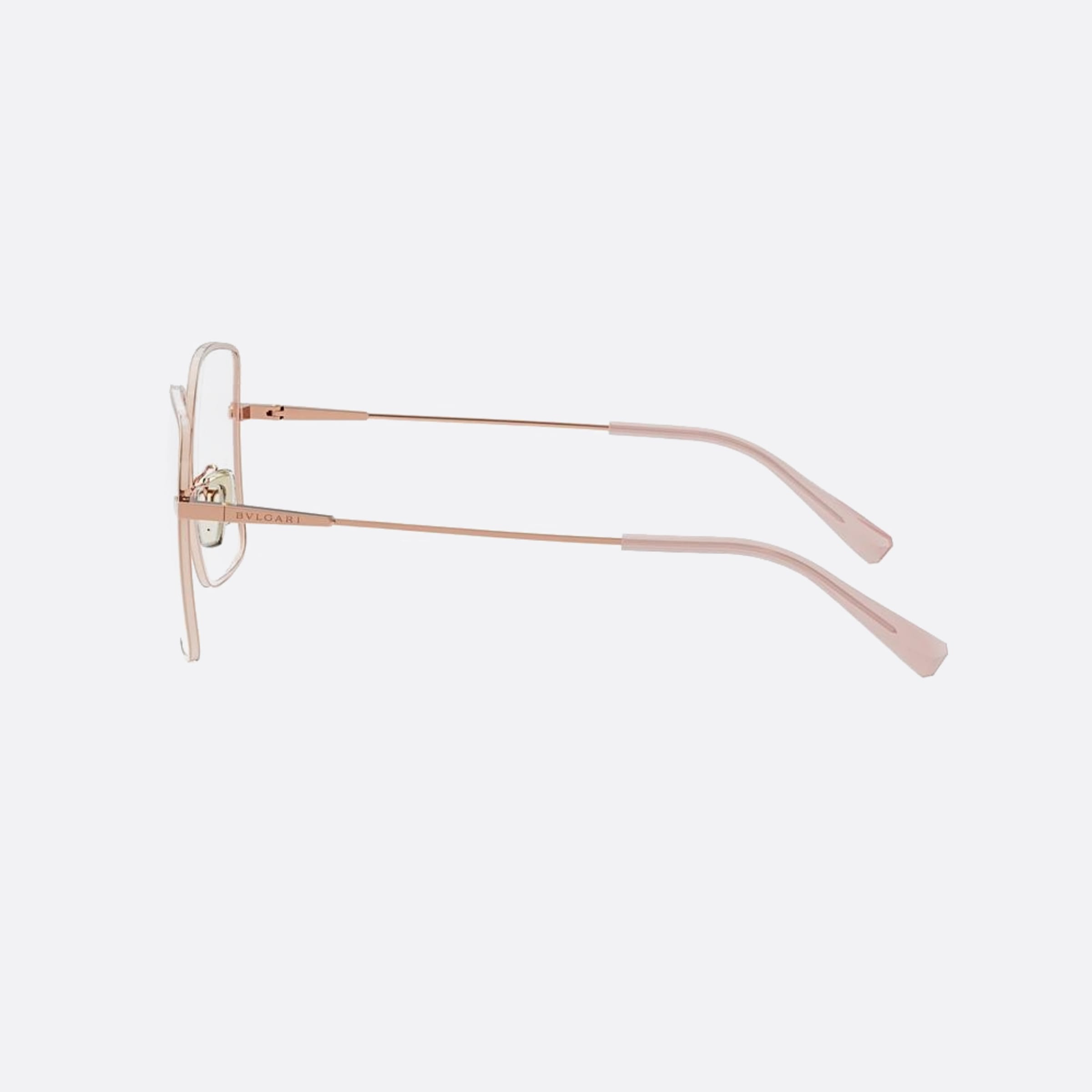 Bvlgari 54mm Zero1 Pink Squared Women Eyeglasses - Detail View