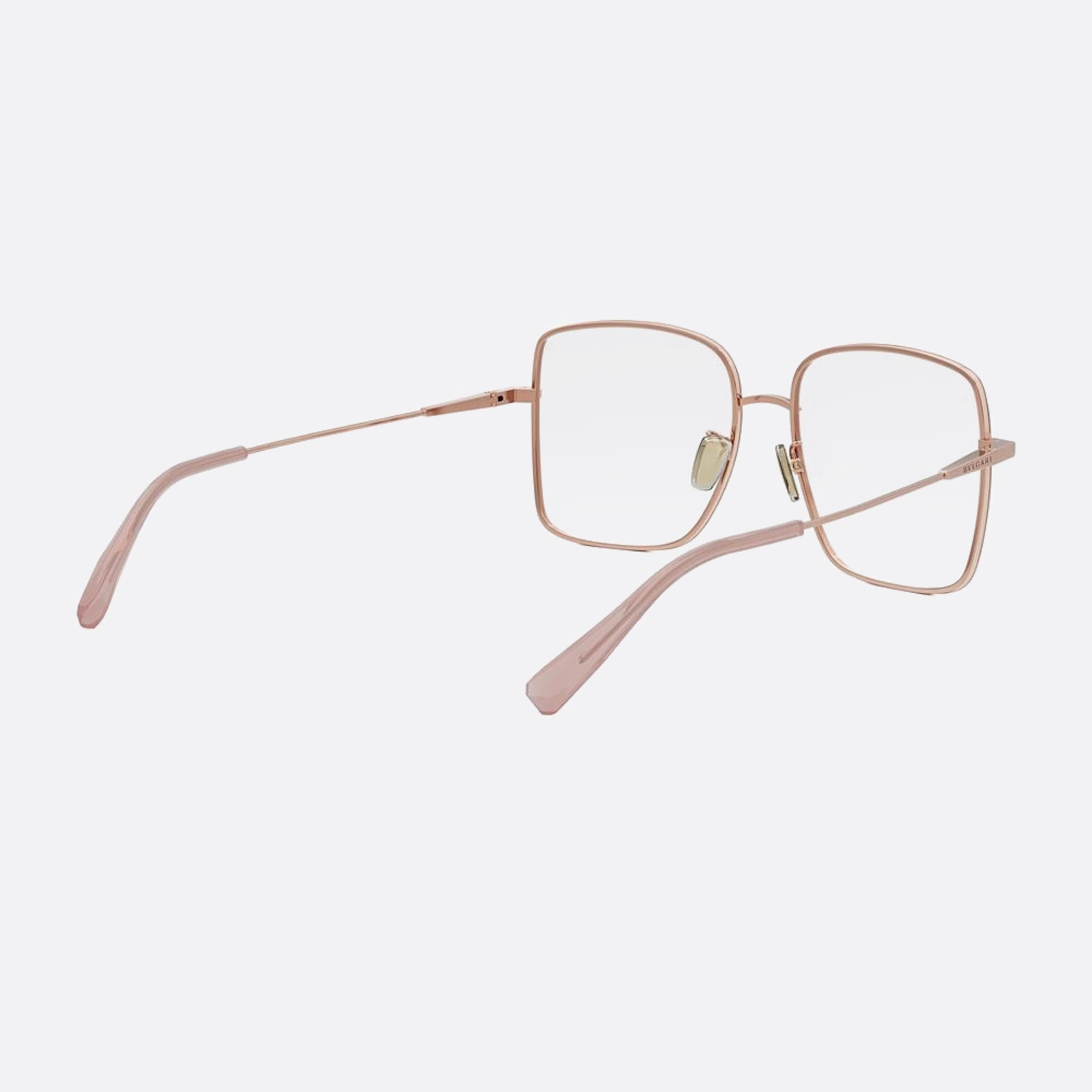 Bvlgari 54mm Zero1 Pink Squared Women Eyeglasses - Additional Angle