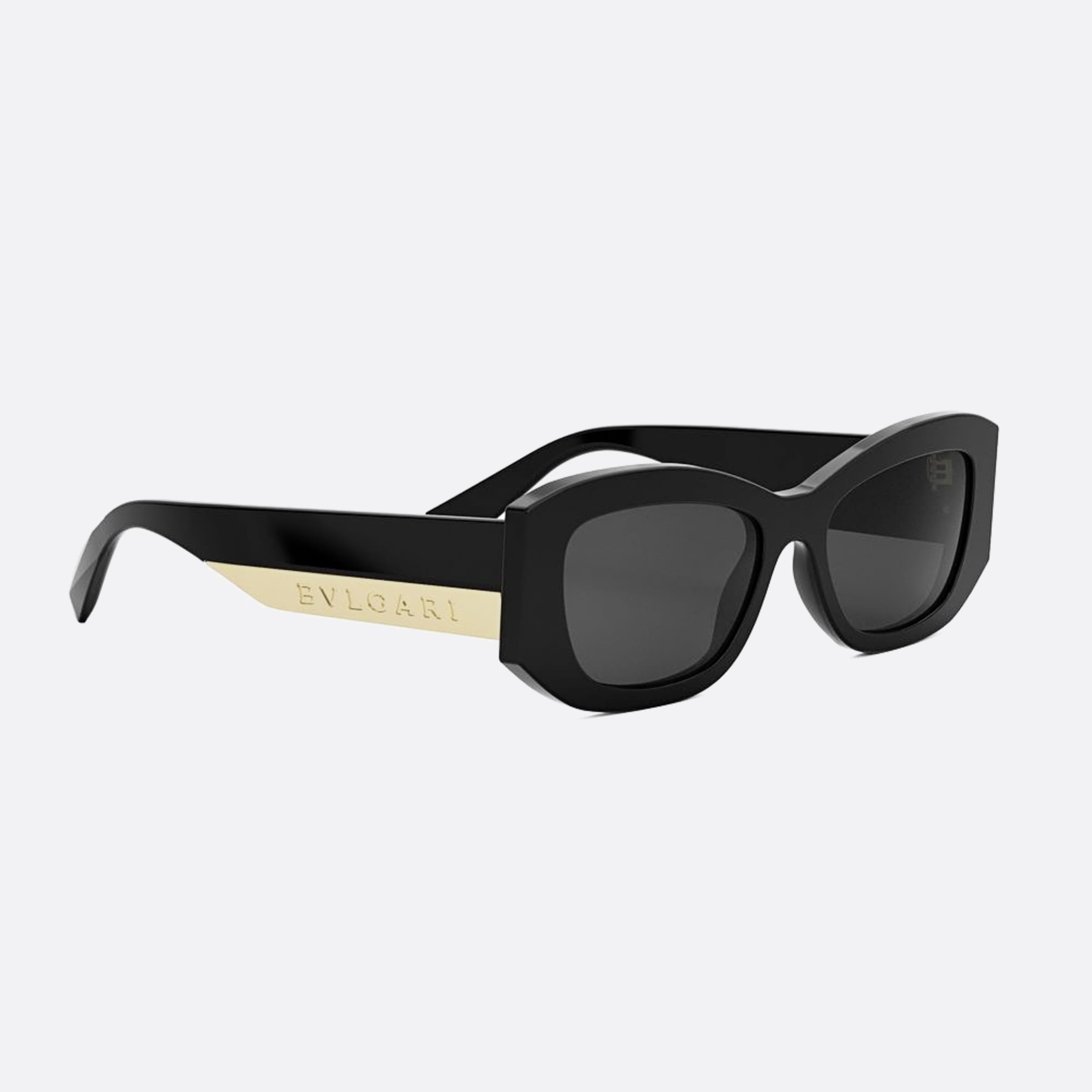 Bvlgari 54mm Bvlgari Roma 01a Black Geometric Women Sunglasses - Additional Angle