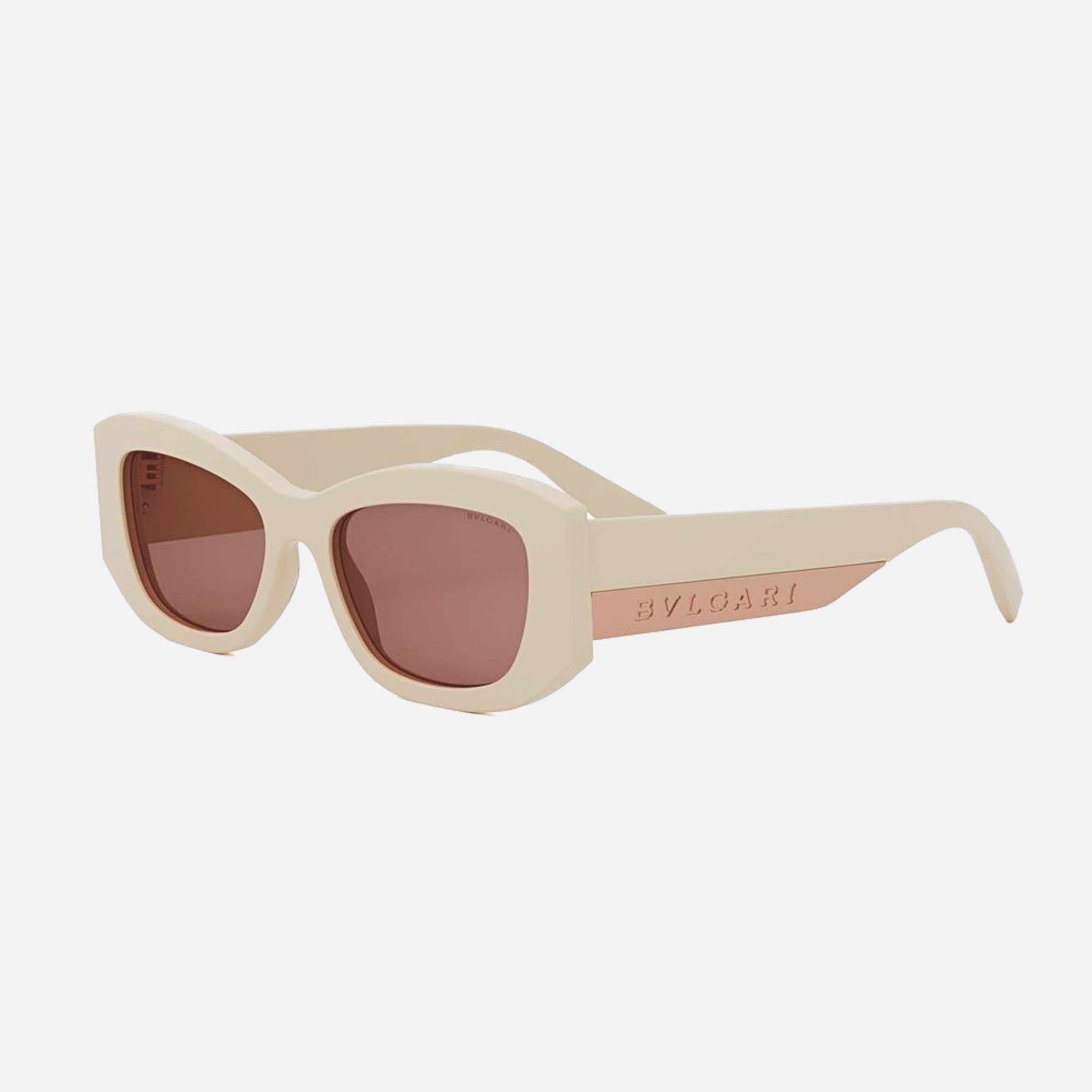 Bvlgari 54mm Bvlgari Roma 25e White Geometric Women Sunglasses - Side View