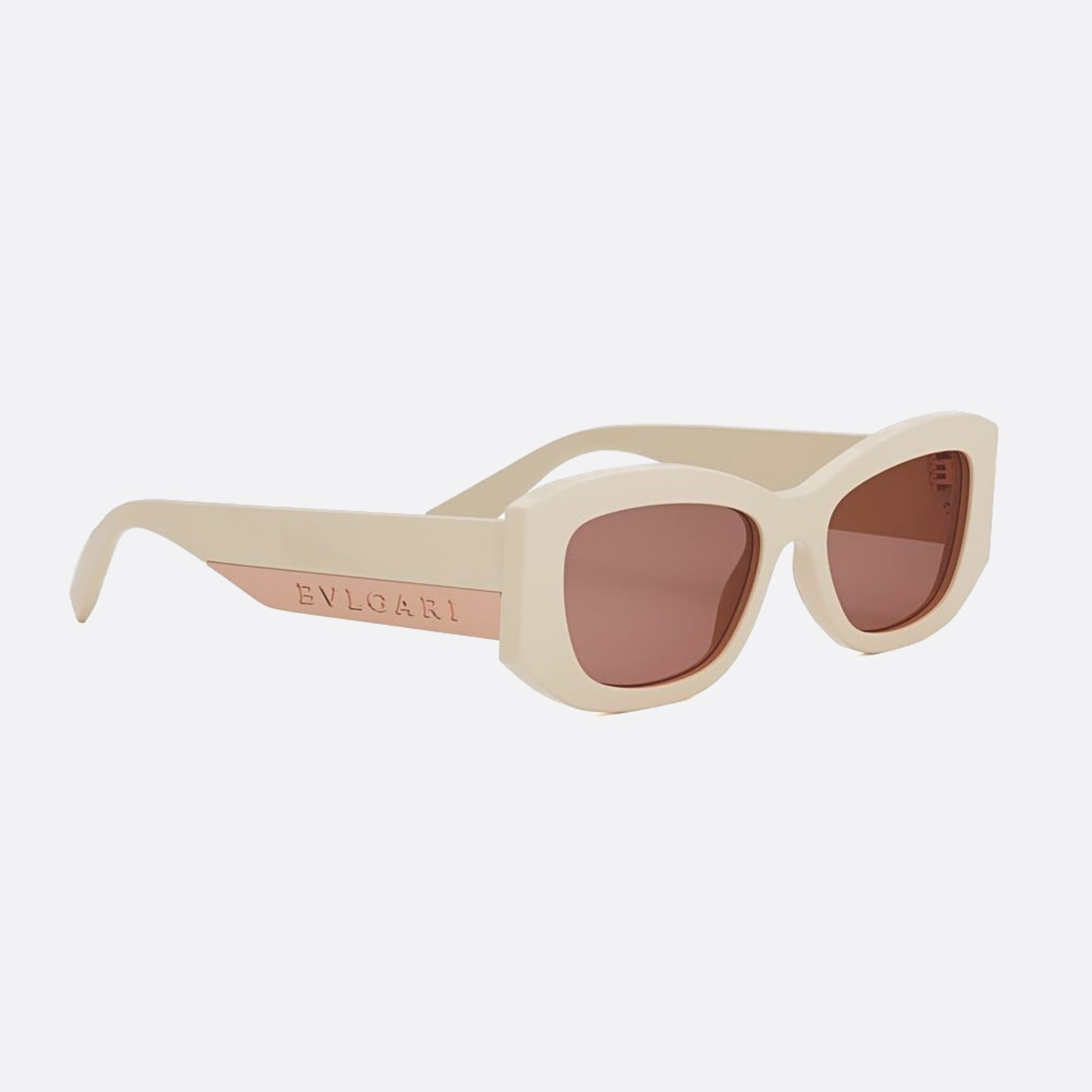 Bvlgari 54mm Bvlgari Roma 25e White Geometric Women Sunglasses - Additional Angle