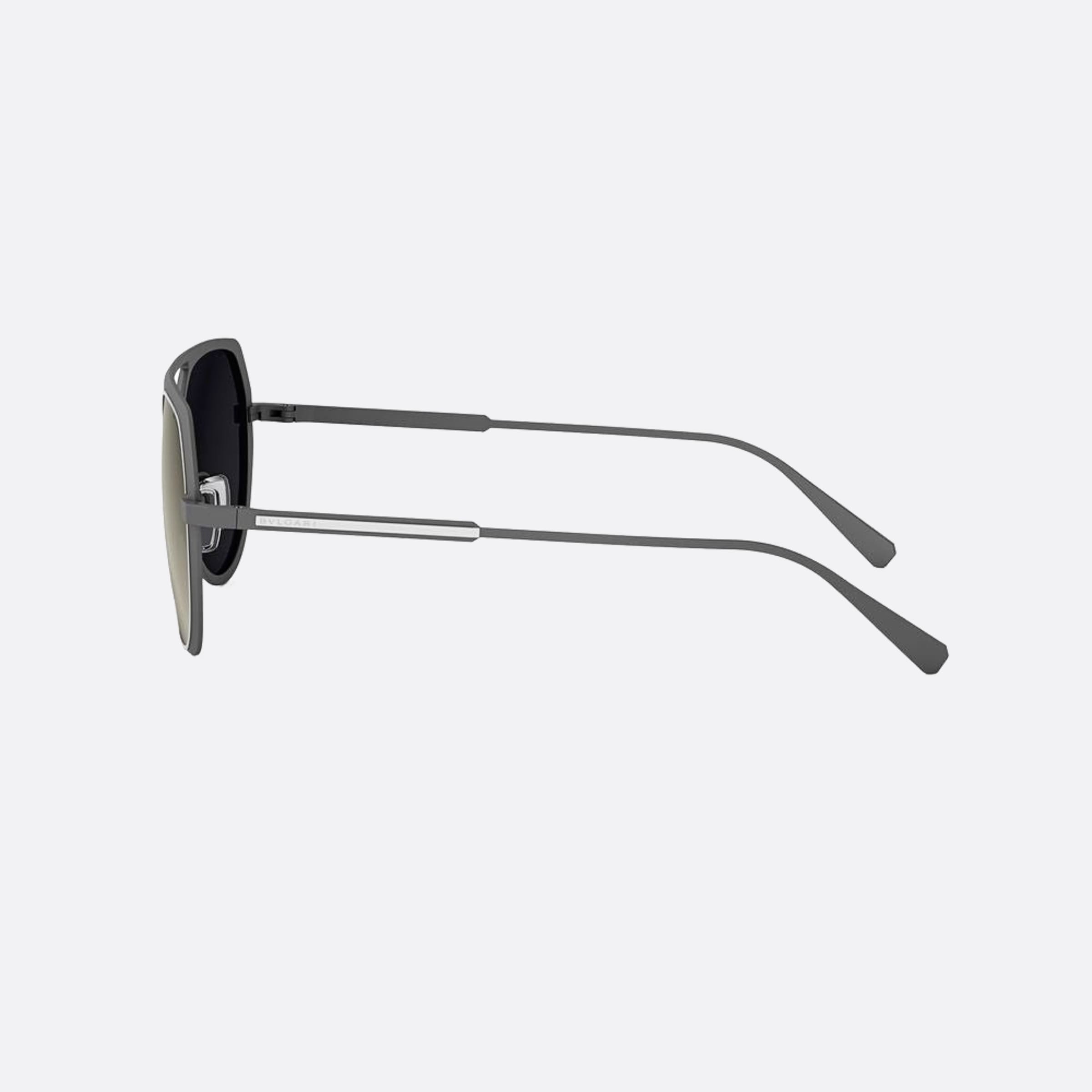 Bvlgari 56mm Octo 15c Silver Geometric Men Sunglasses - Detail View