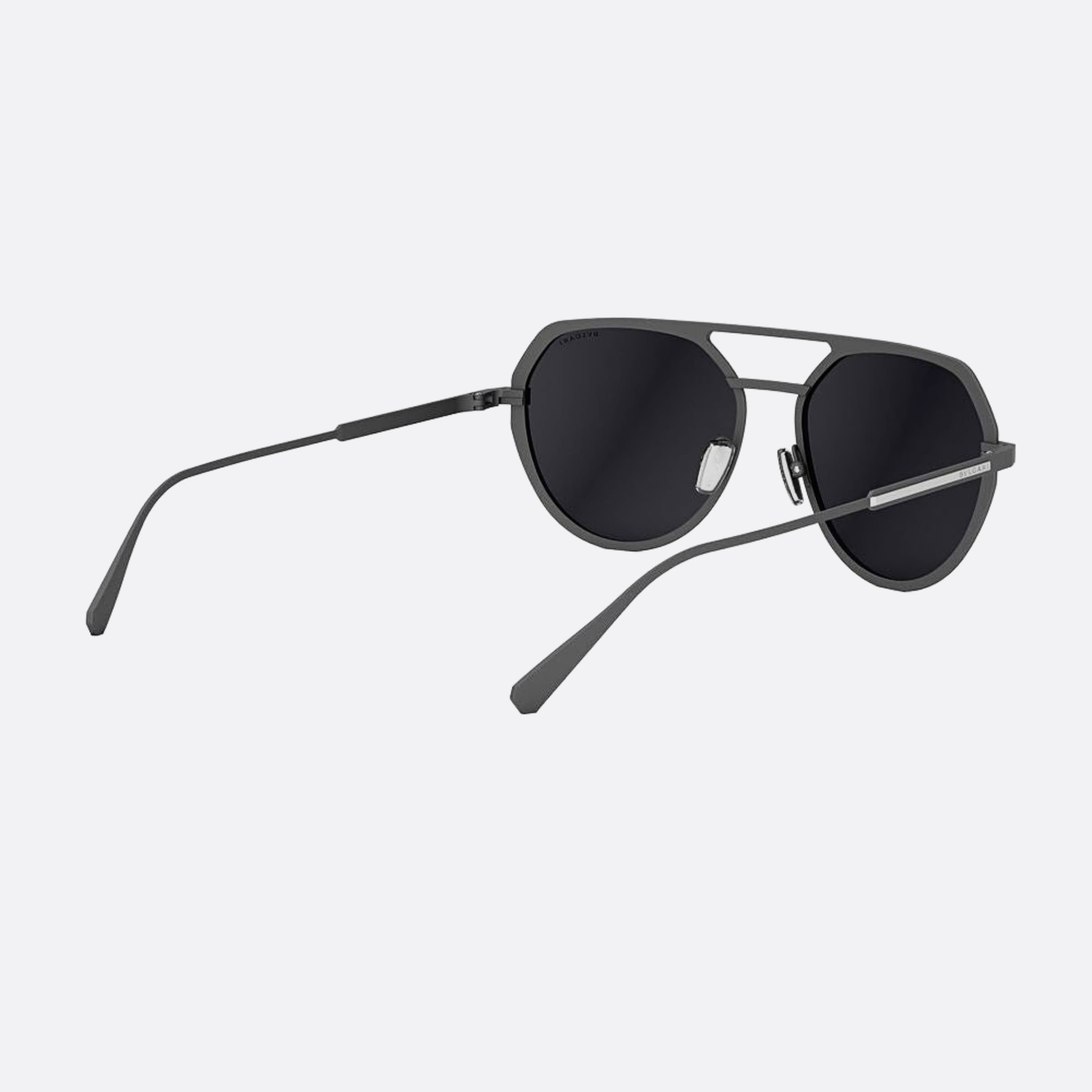 Bvlgari 56mm Octo 15c Silver Geometric Men Sunglasses - Additional Angle
