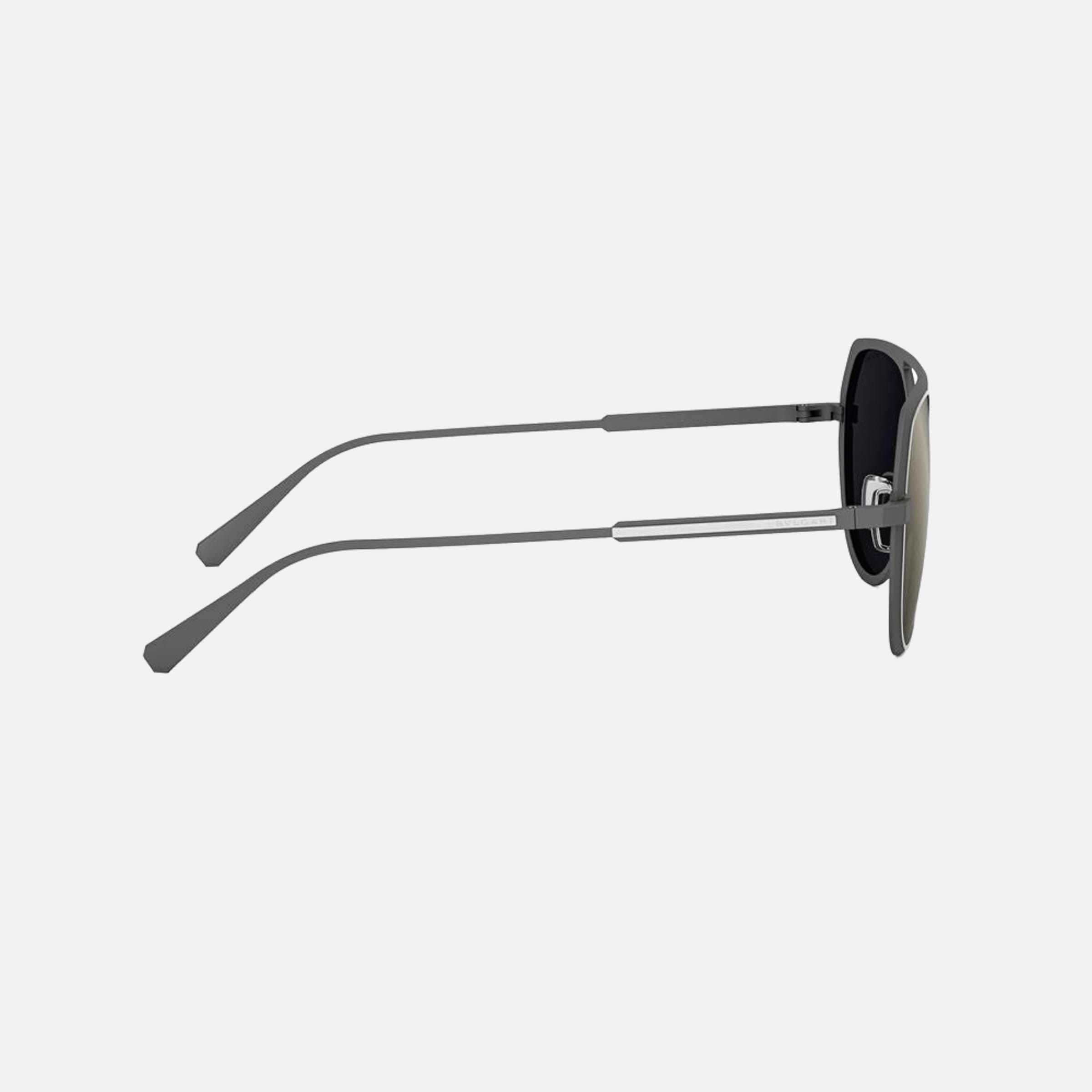 Bvlgari 56mm Octo 15c Silver Geometric Men Sunglasses - Additional Angle