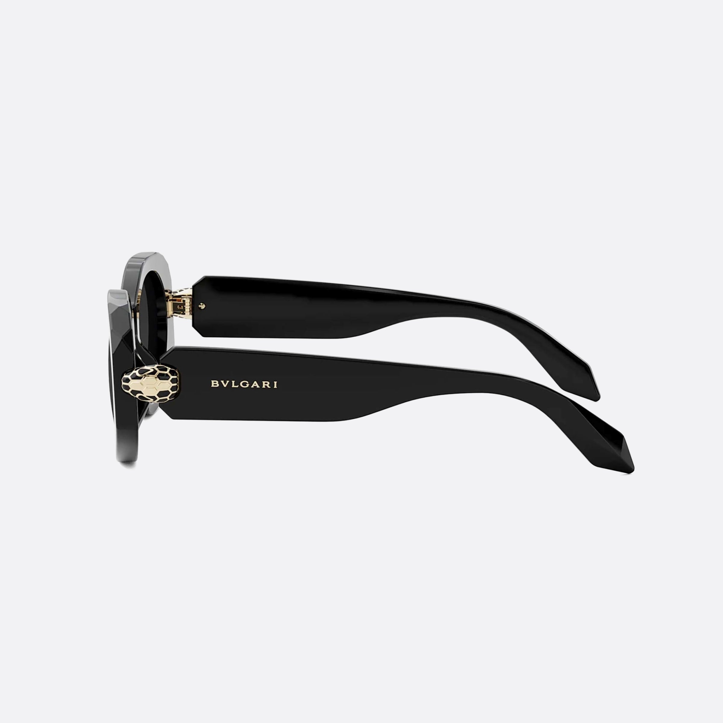 Bvlgari 52mm Serpenti Bv40007i 01a Black Oval Women Sunglasses - Detail View