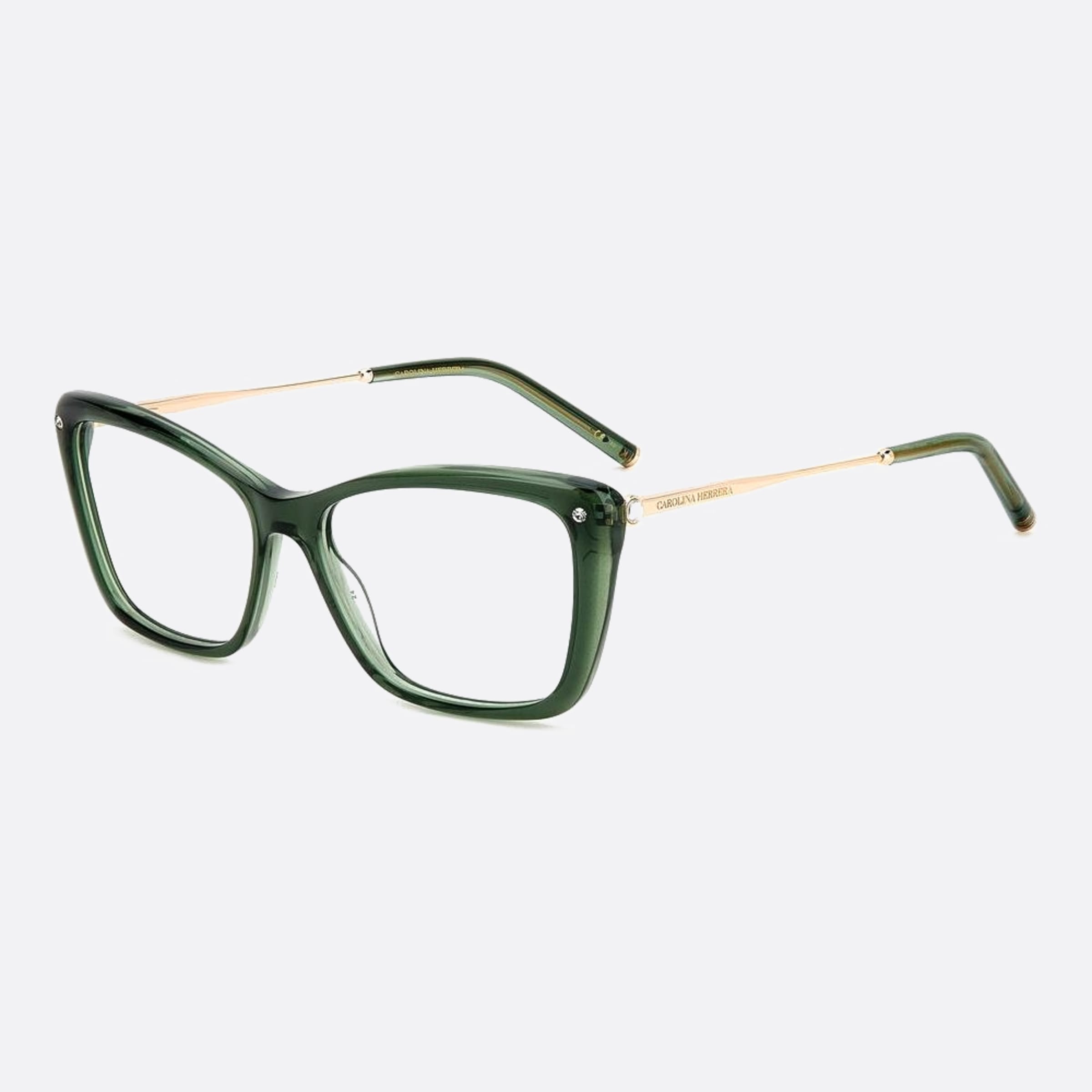 Carolina 55mm Herrera Her Vqy Green Cat Eye Women Eyeglasses - Side View