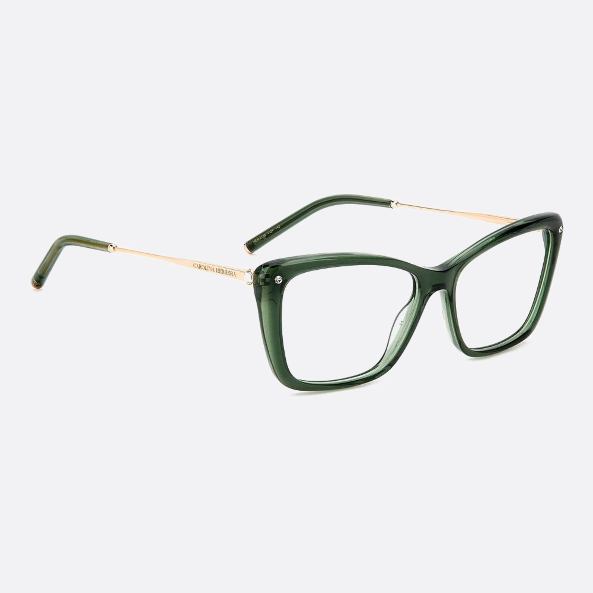 Carolina 55mm Herrera Her Vqy Green Cat Eye Women Eyeglasses - Detail View