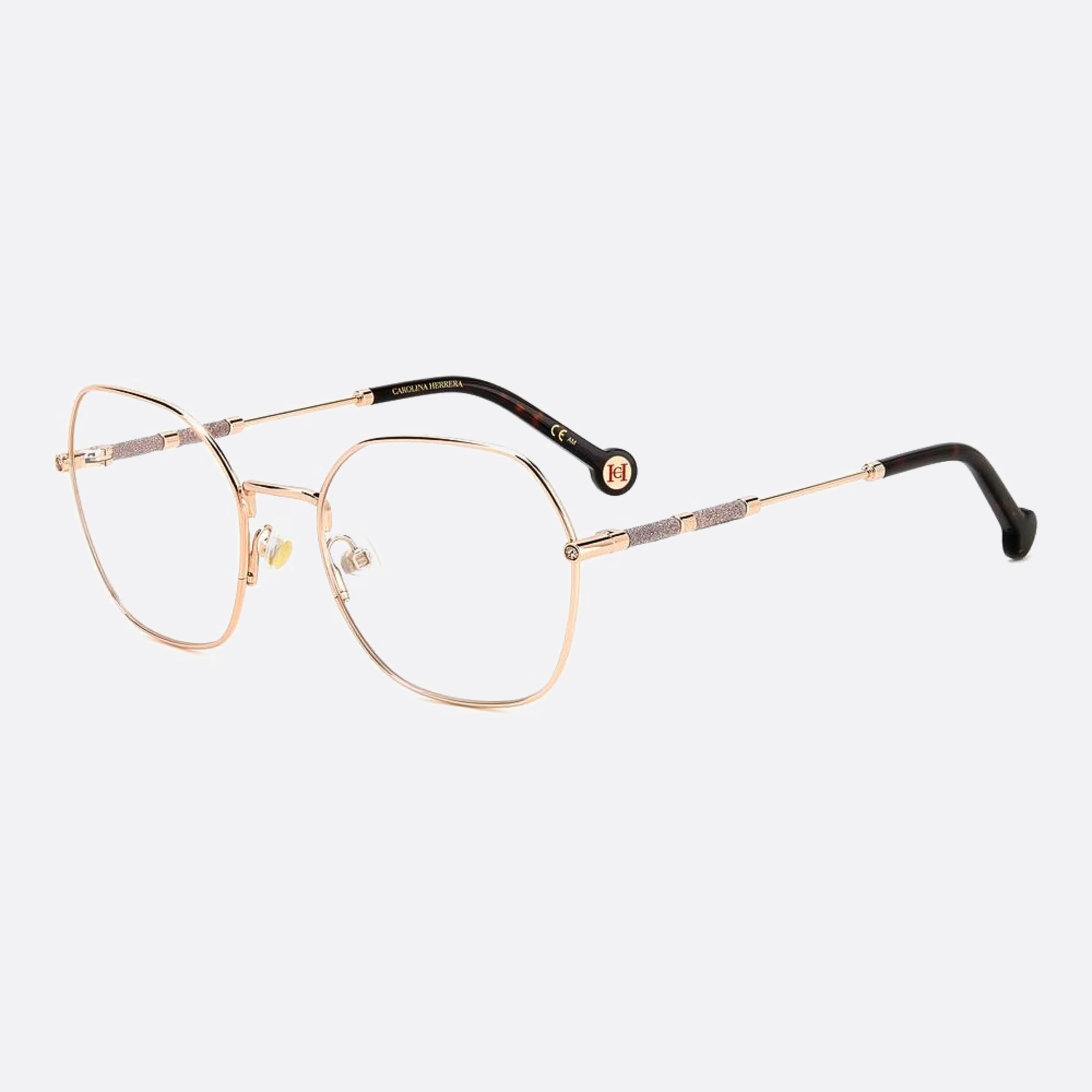 Carolina 54mm Herrera Her Ddb Gold Geometric Women Eyeglasses - Side View