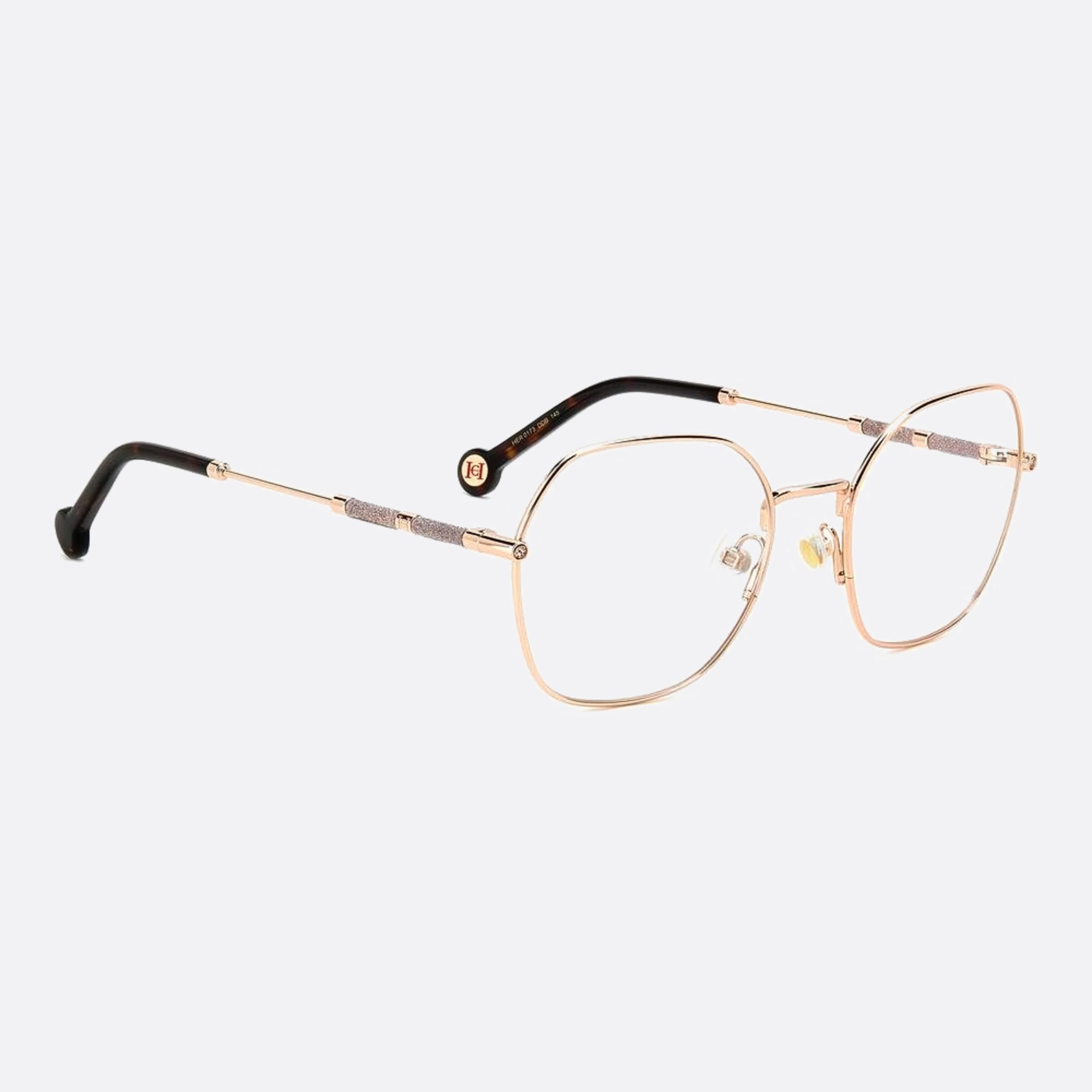 Carolina 54mm Herrera Her Ddb Gold Geometric Women Eyeglasses - Detail View