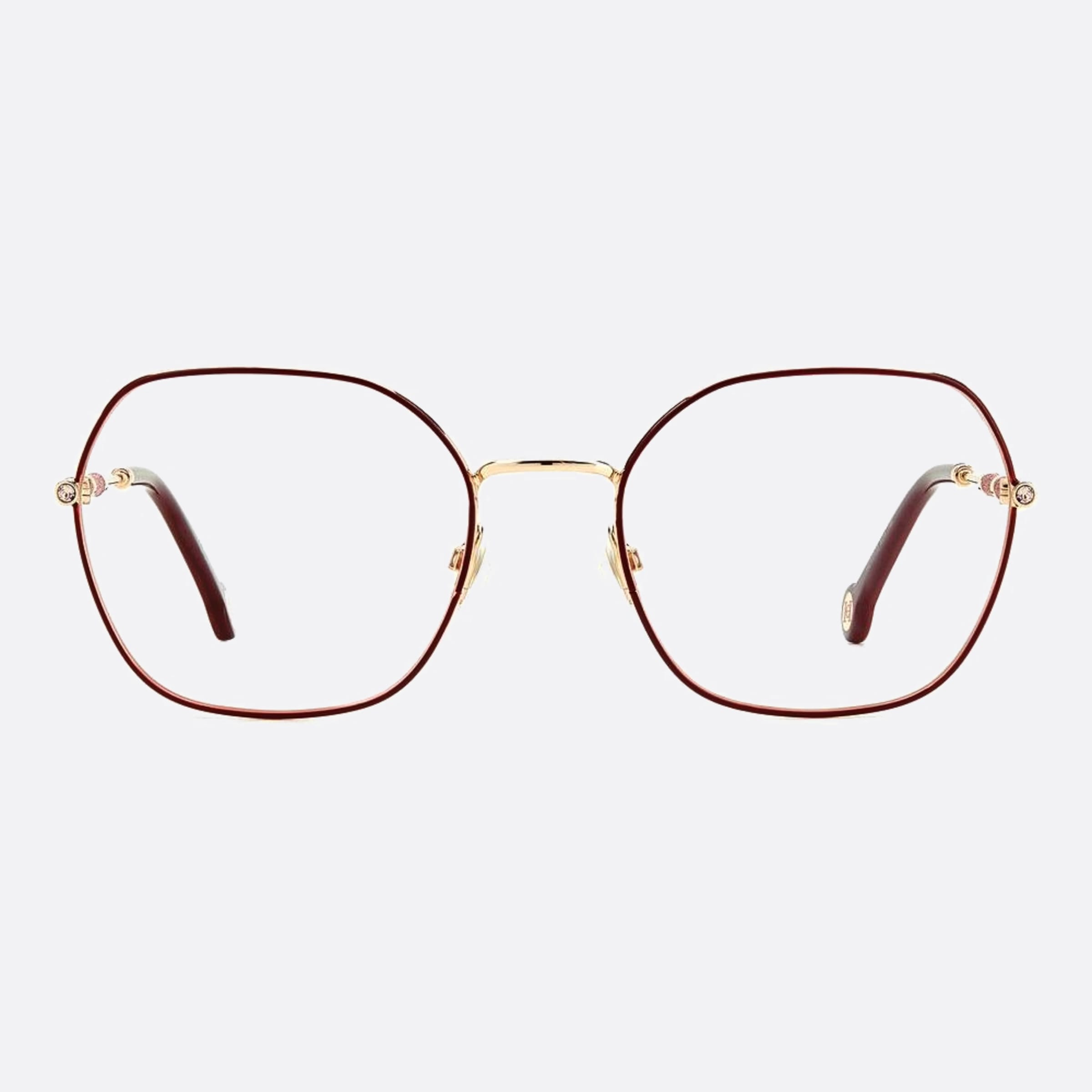 Carolina 54mm Herrera Her Noa Red Geometric Women Eyeglasses - Main View