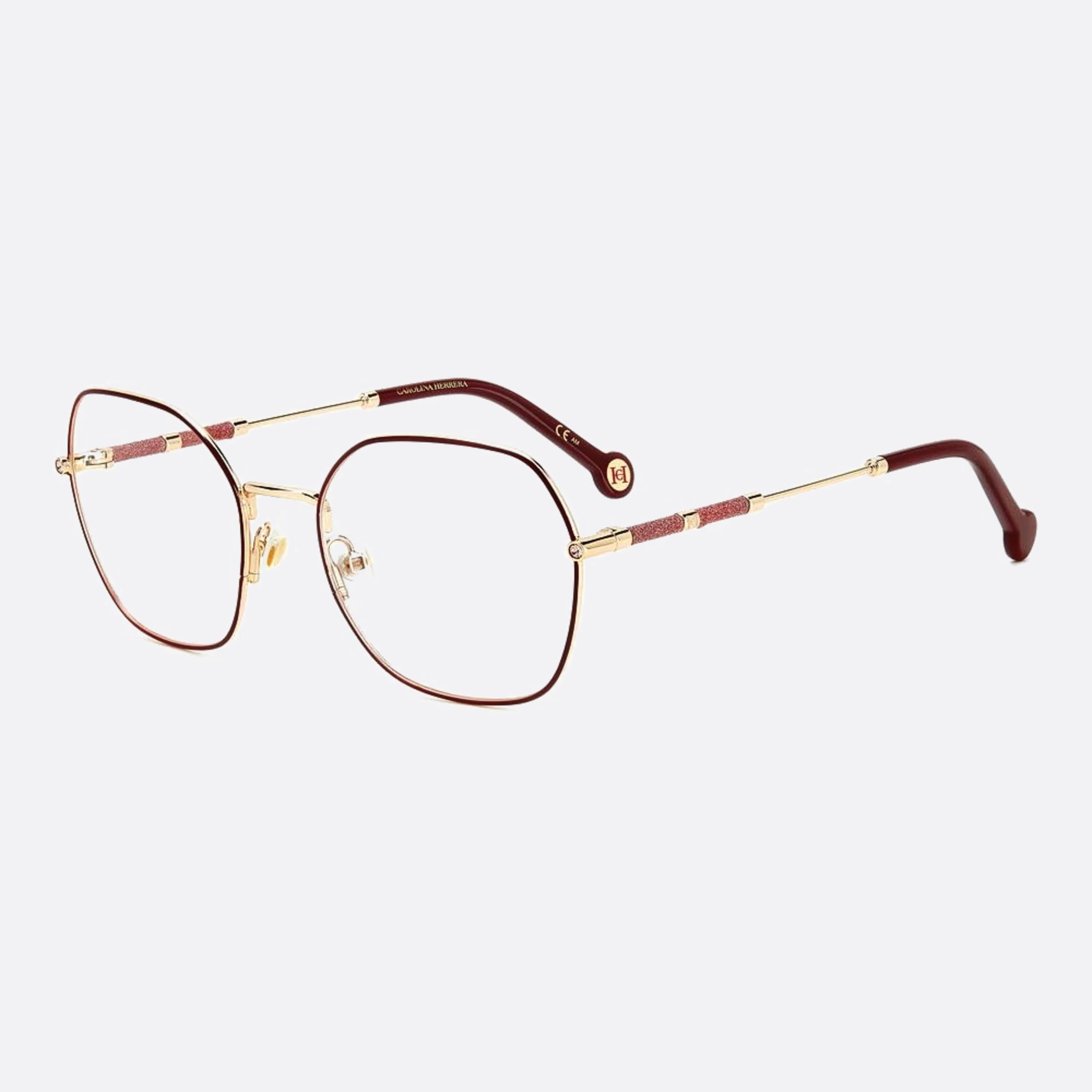 Carolina 54mm Herrera Her Noa Red Geometric Women Eyeglasses - Side View