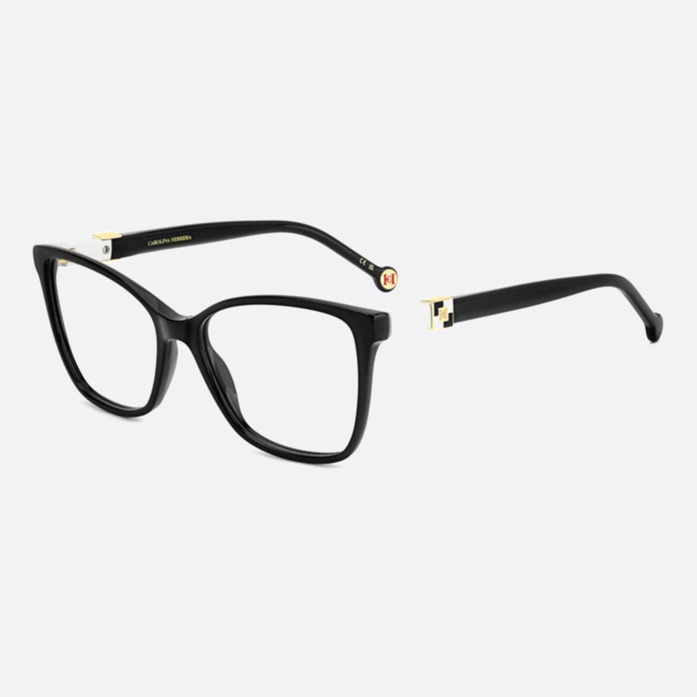 Carolina 55mm Herrera Her Black Rectangle Women Eyeglasses - Side View