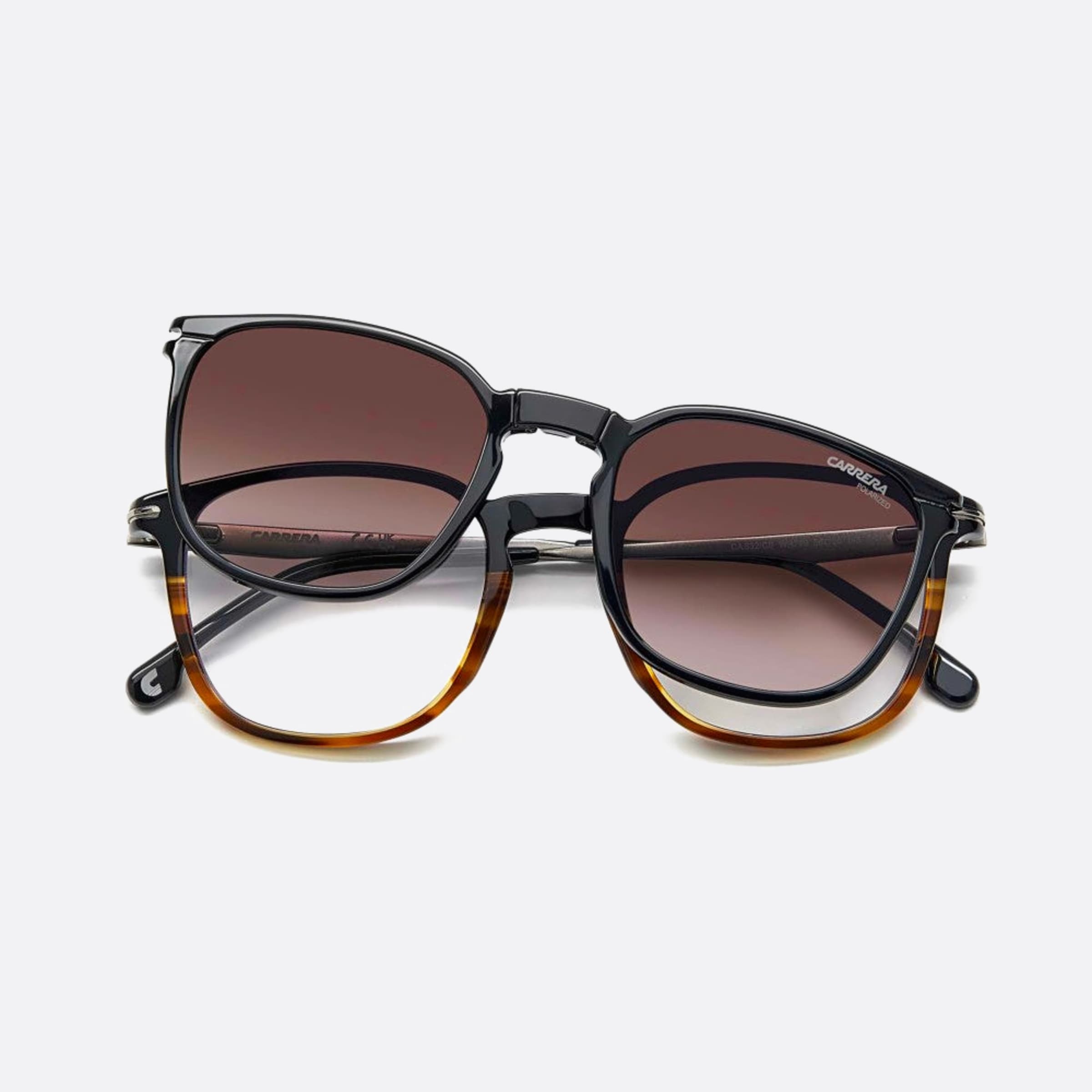 Carrera 50mm Wr7 Havana Rectangle Polarized Men Sunglasses - Detail View