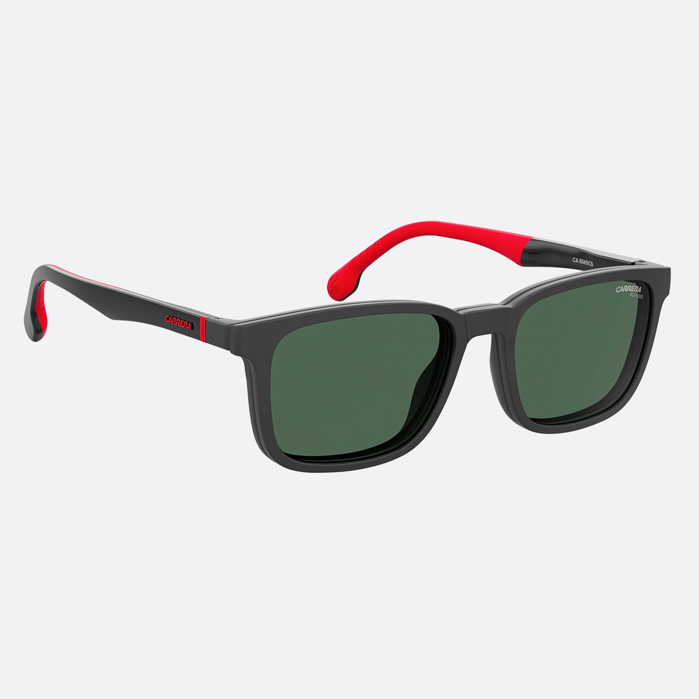 Carrera 53mm Black Squared Polarized Men Sunglasses - Detail View