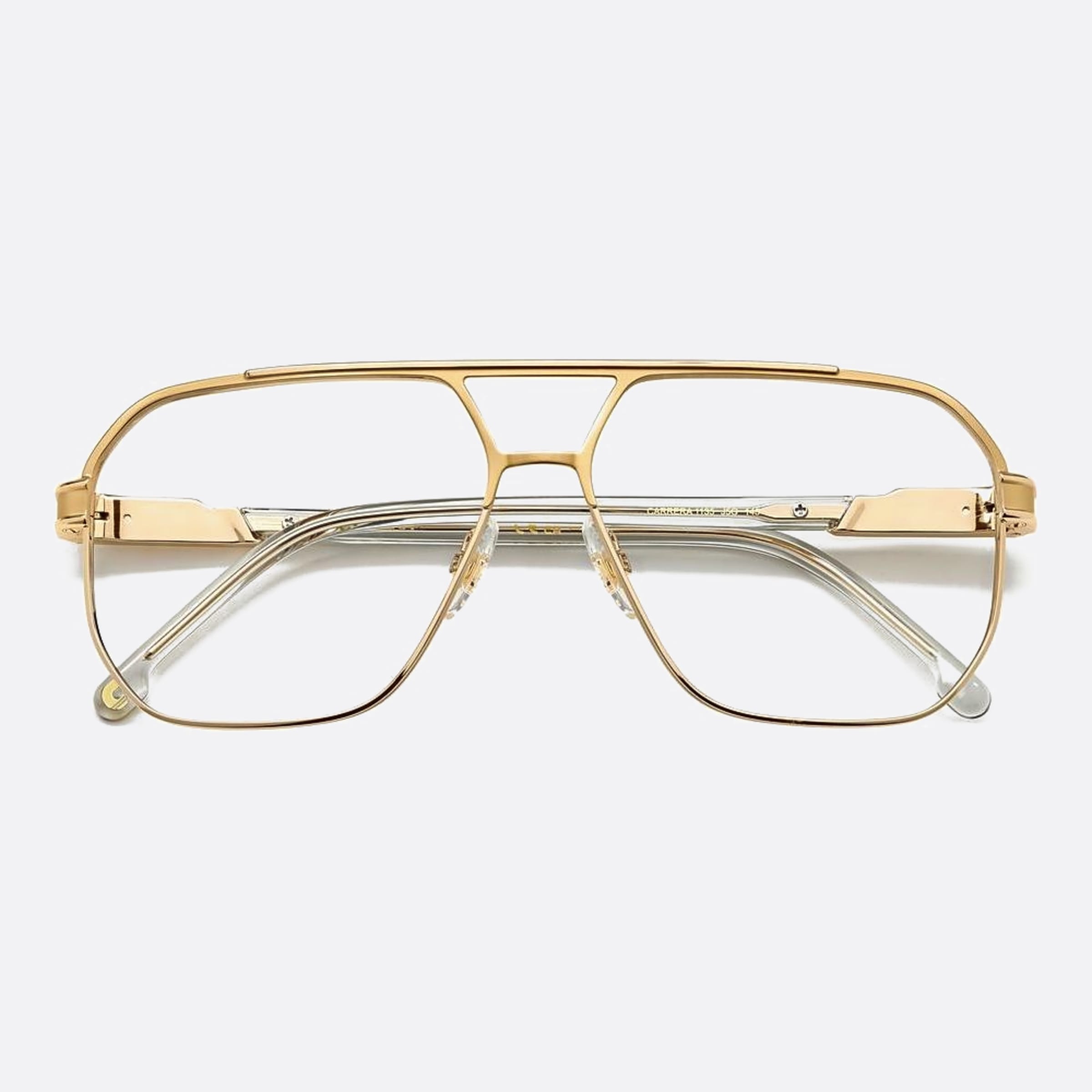 Carrera 60mm Carrera J5g Gold Geometric Men Eyeglasses - Detail View