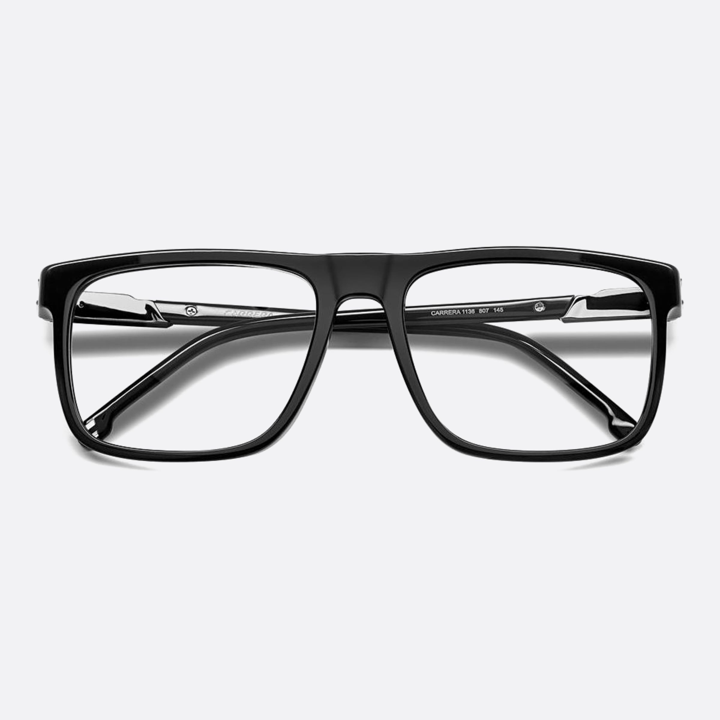 Carrera 56mm Carrera Black Geometric Men Eyeglasses - Detail View