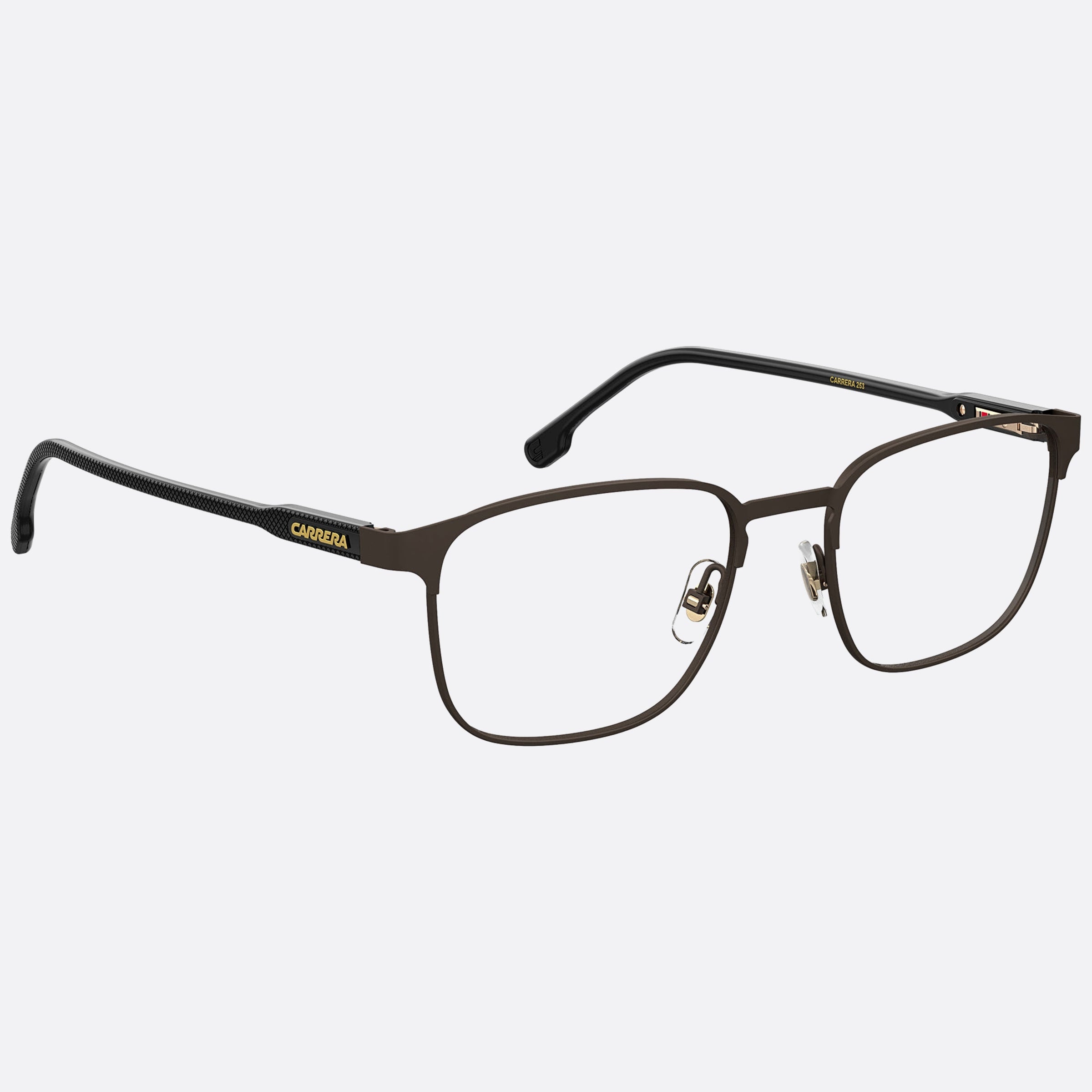 Carrera 53mm Carrera 09q Brown Geometric Men Eyeglasses - Detail View