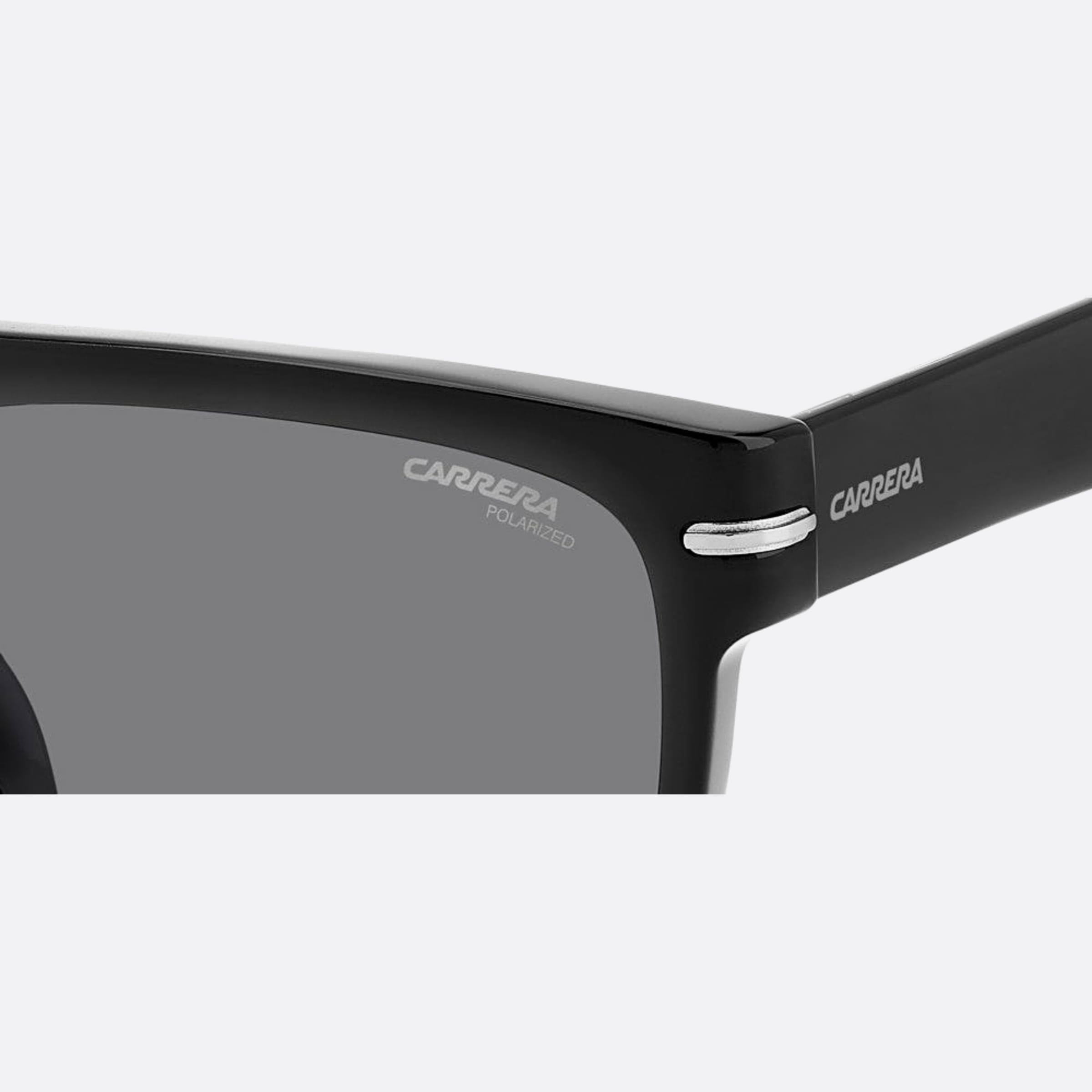 Carrera 57mm Carrera Black Squared Polarized Men Sunglasses - Detail View