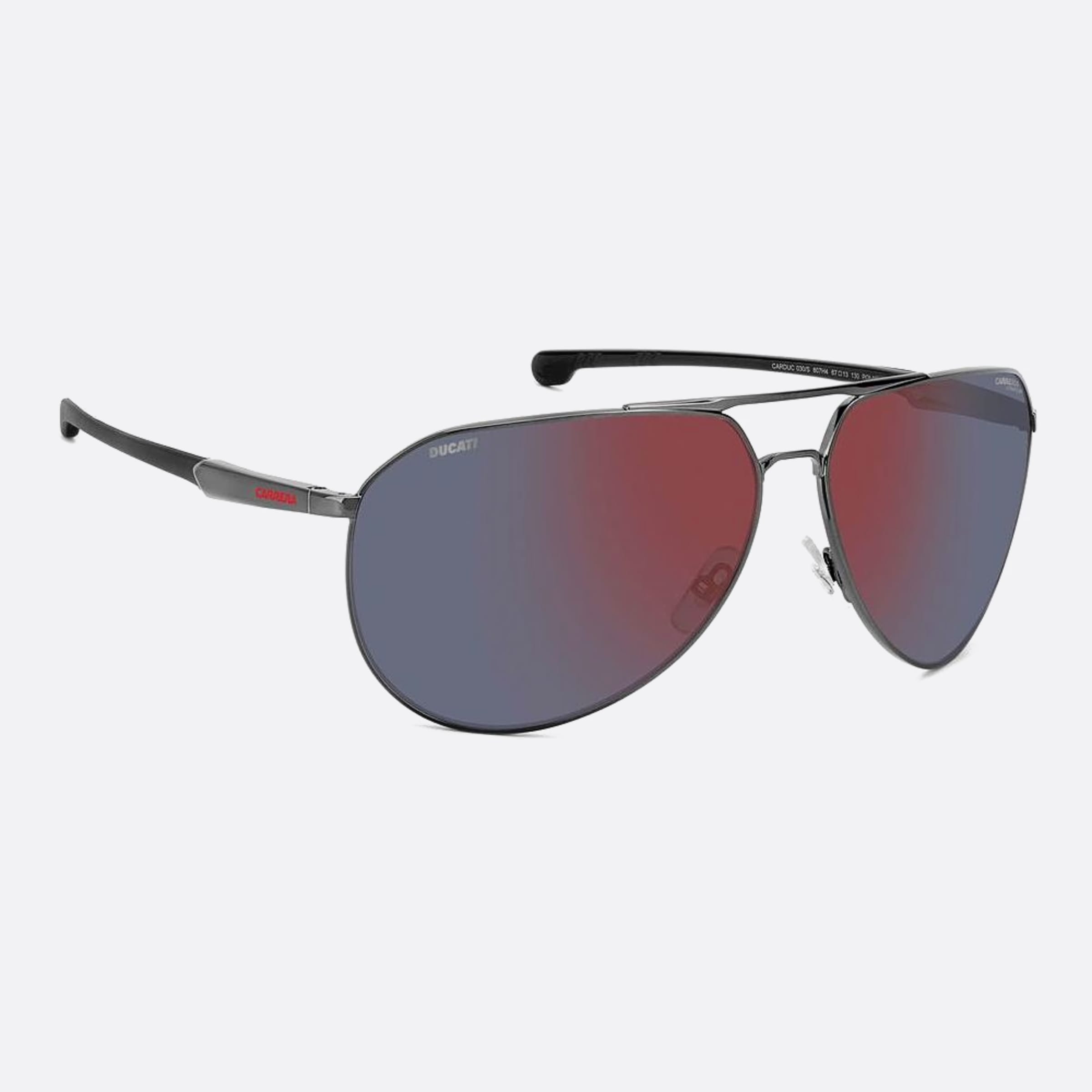 Carrera 67mm Ducati Carduc Black Pilot Polarized Men Sunglasses - Detail View