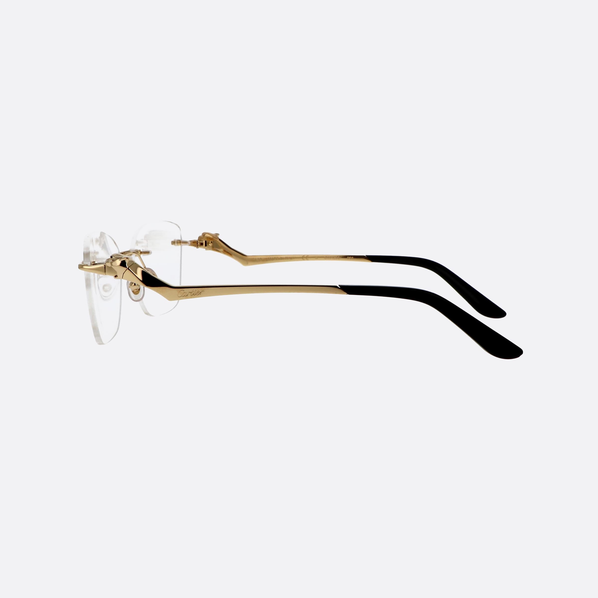 Cartier 57mm Core Range Gold Cat Eyes Women Eyeglasses - Detail View