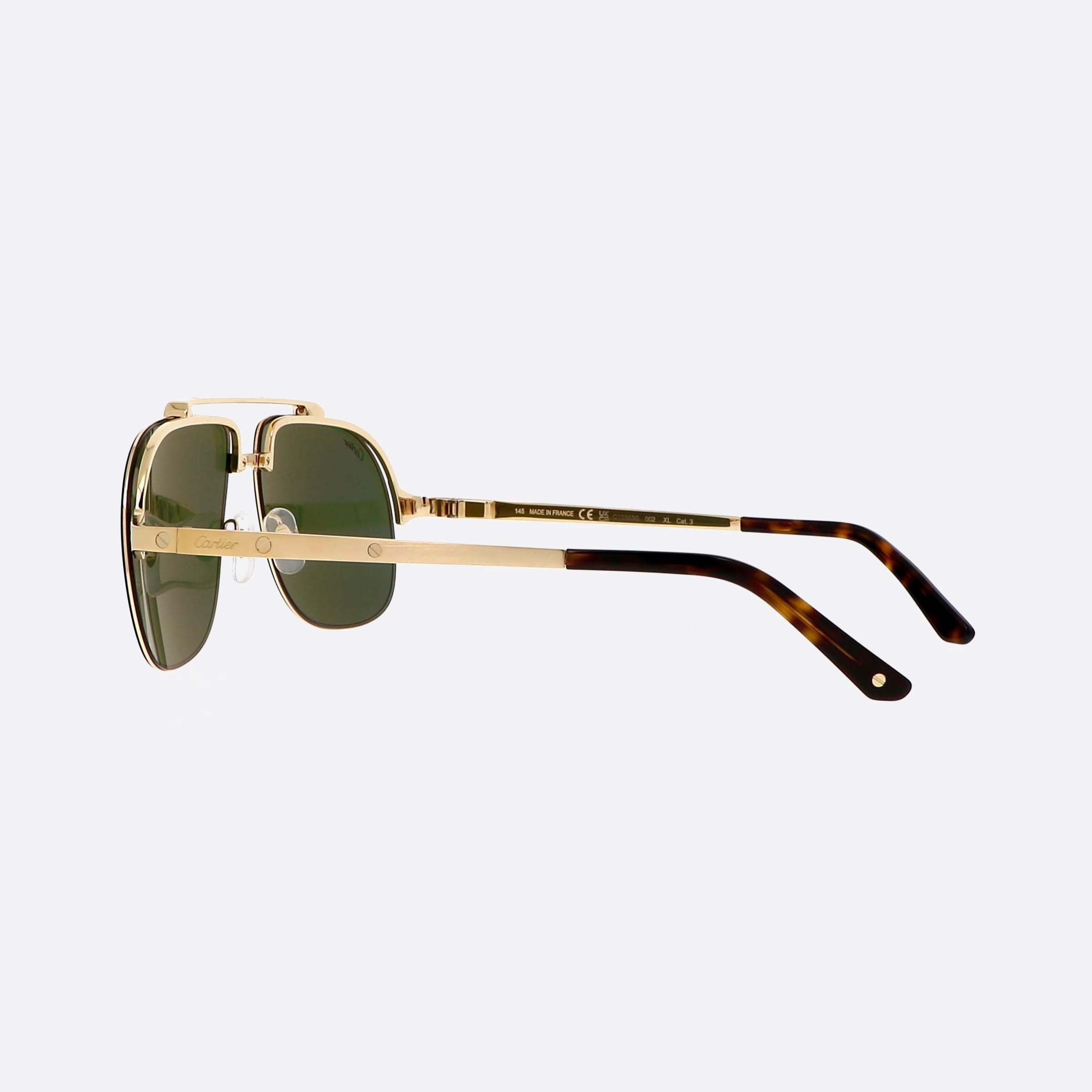 Cartier 62mm Core Range Gold Pilot Men Sunglasses - Detail View