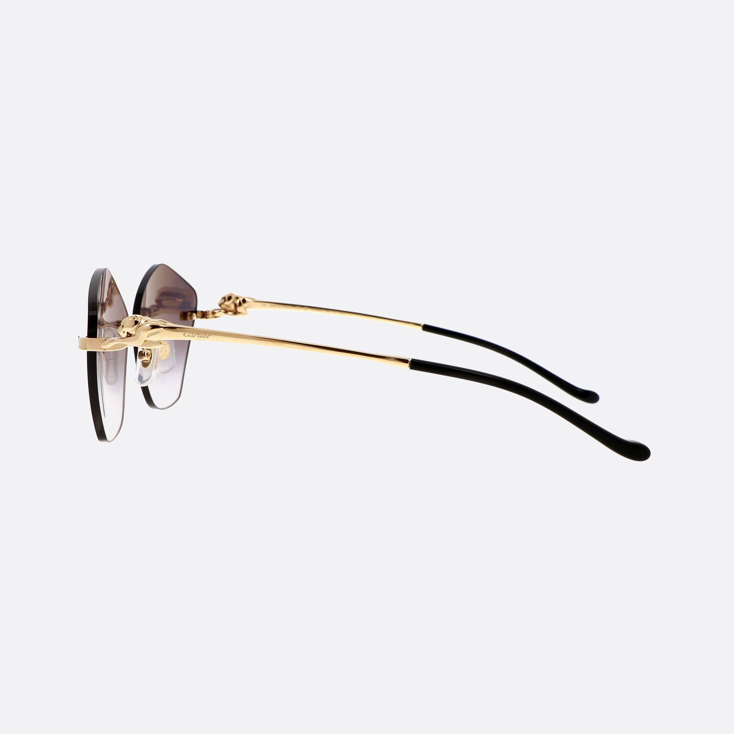 Cartier 61mm Core Range Gold Geometric Women Sunglasses - Detail View
