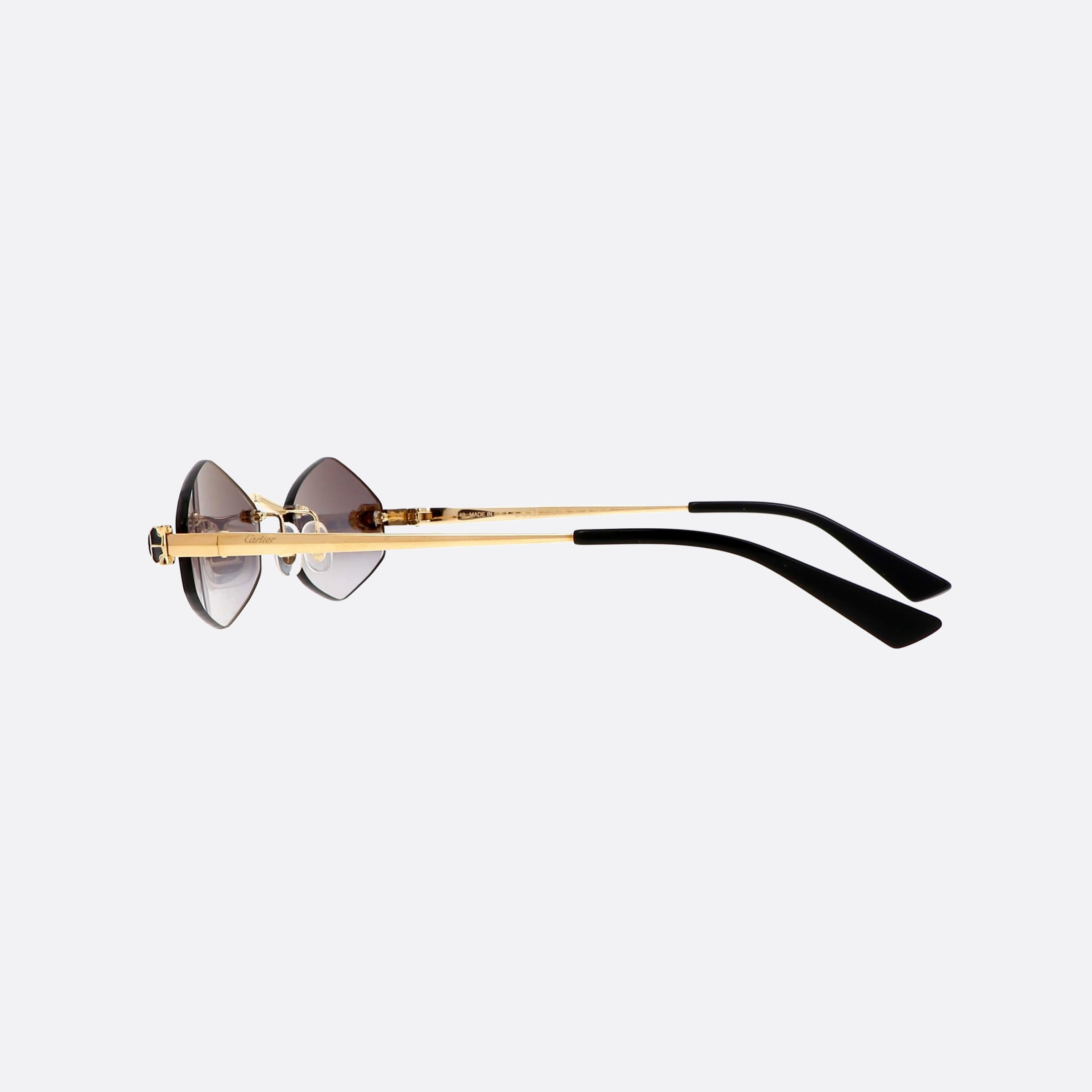 Cartier 55mm Core Range Gold Geometric Polarized Women Sunglasses - Detail View