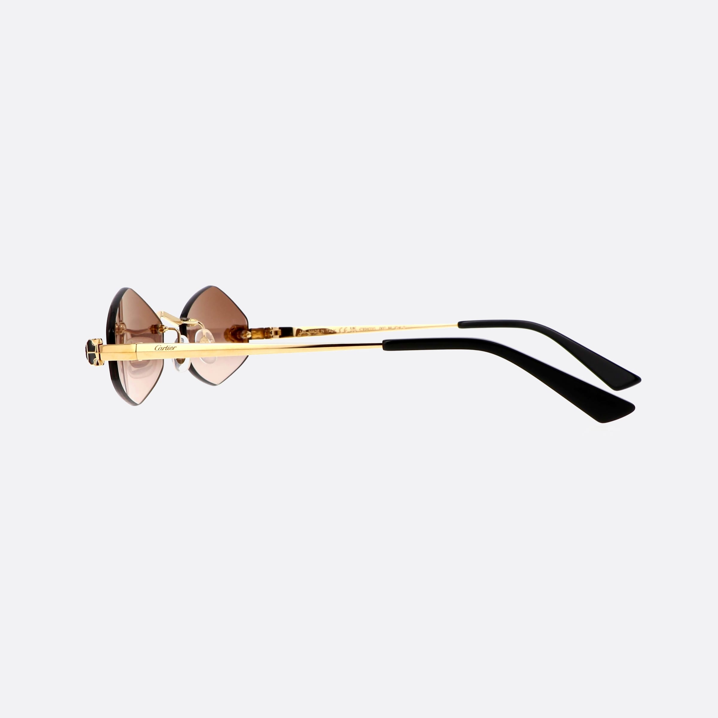 Cartier 55mm Core Range Gold Geometric Polarized Women Sunglasses - Detail View
