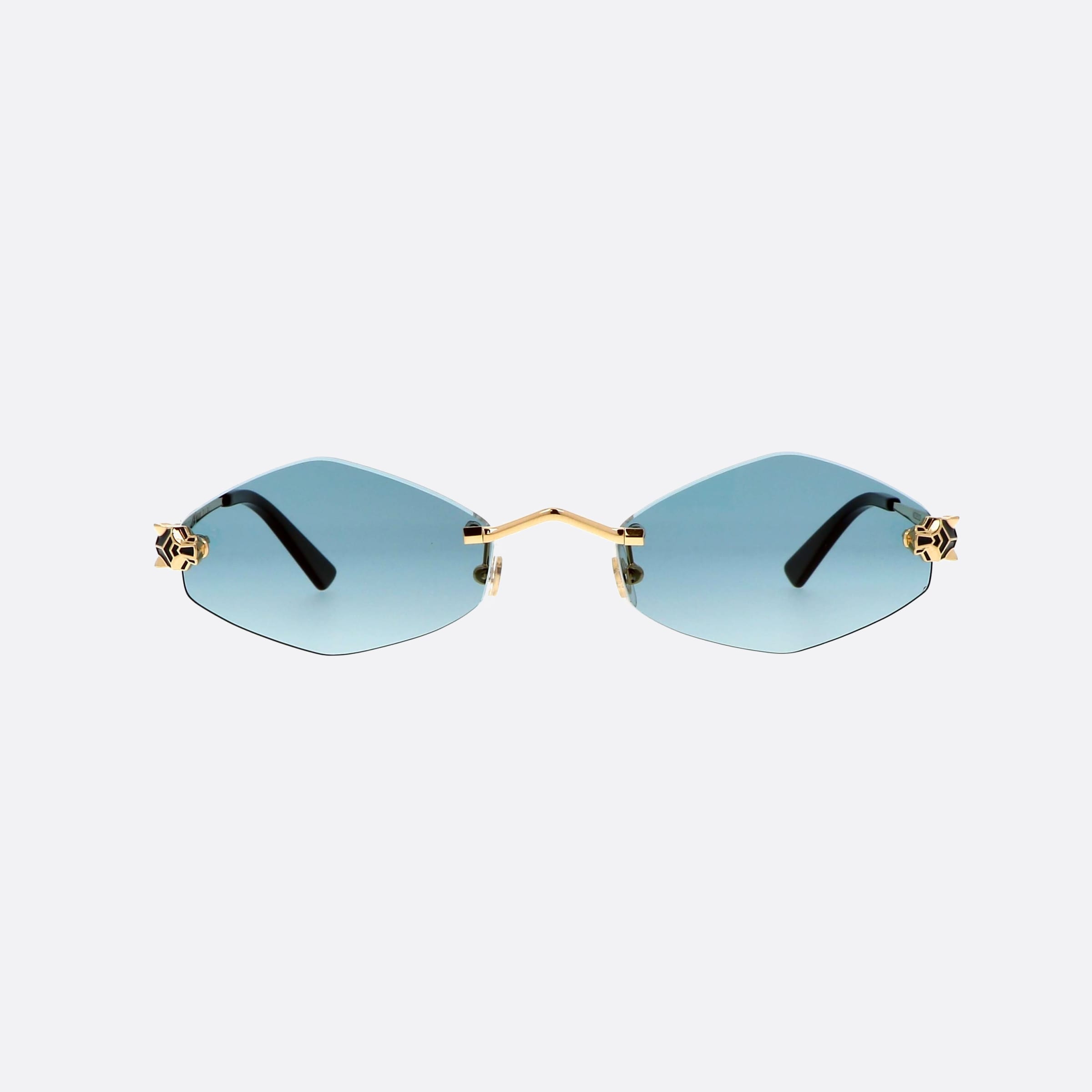 Cartier 55mm Core Range Vgt Gold Geometric Polarized Women Sunglasses - Side View