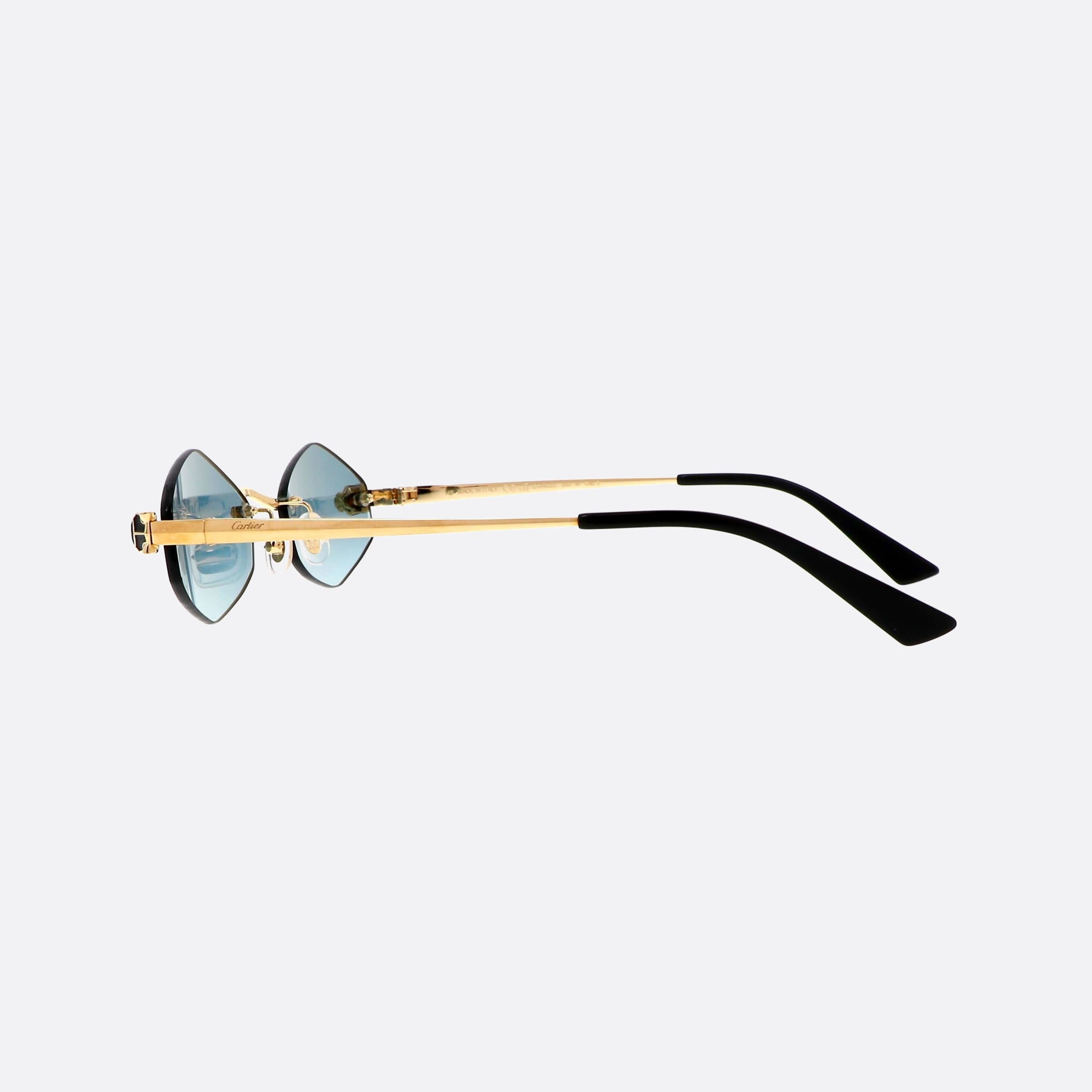 Cartier 55mm Core Range Vgt Gold Geometric Polarized Women Sunglasses - Detail View