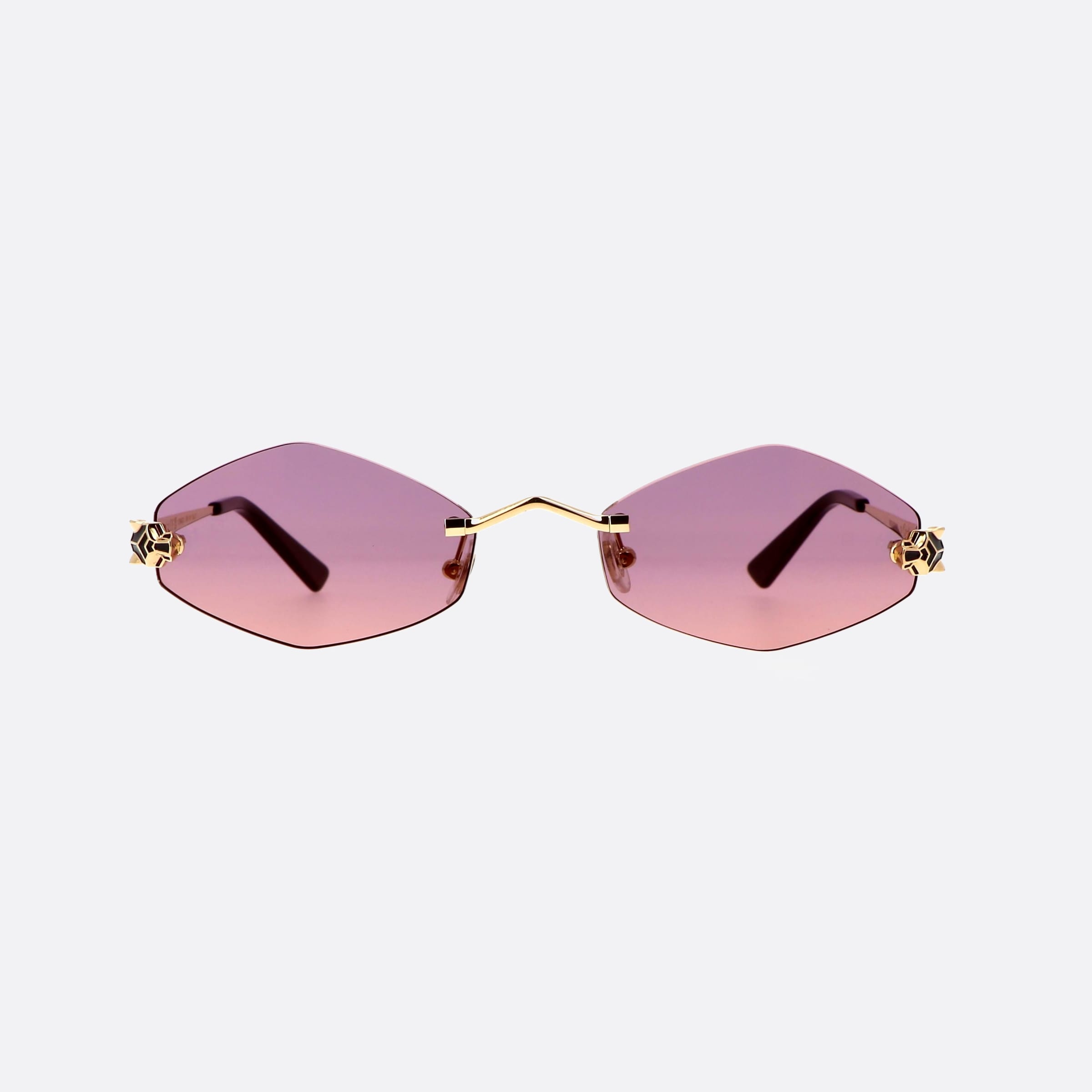 Cartier 55mm Core Range Gold Geometric Polarized Women Sunglasses - Side View